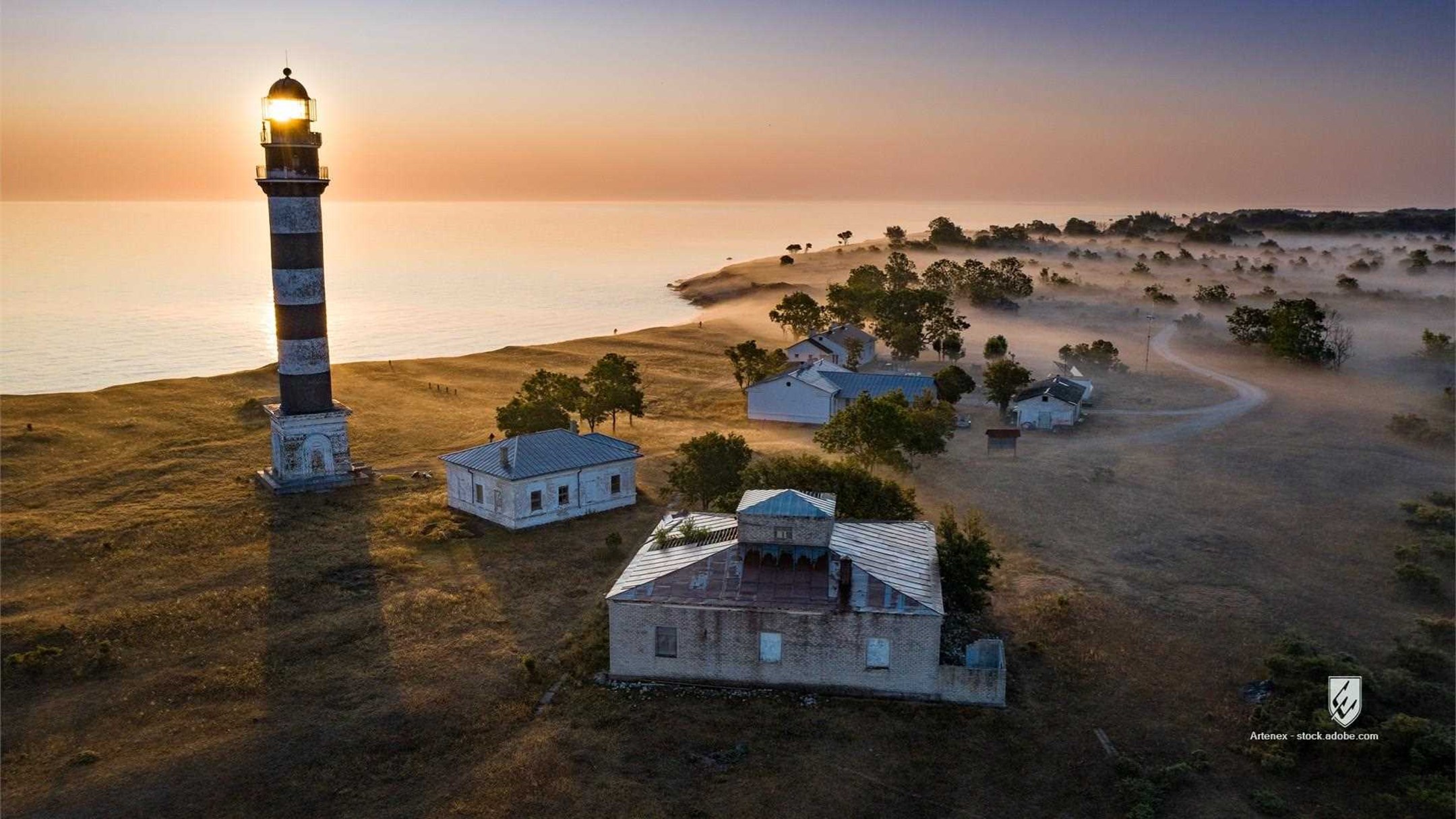 guard protection island baltic sea sand grass water beach architecture background baltic beacon blue building coast