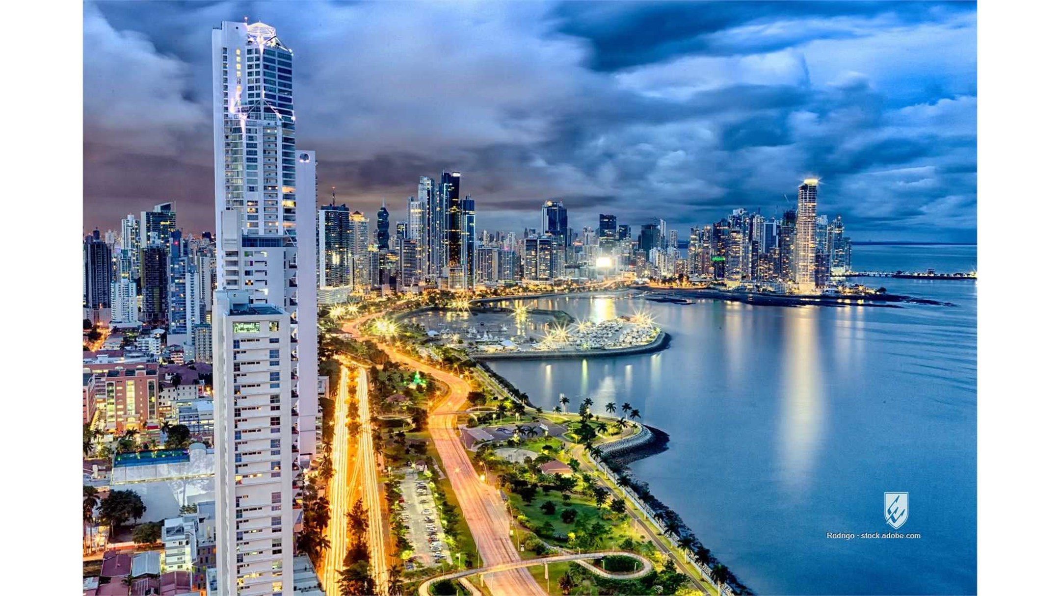 america architecture bay building buildings central city cityscape coast downtown dusk financial hdr modern night ocean