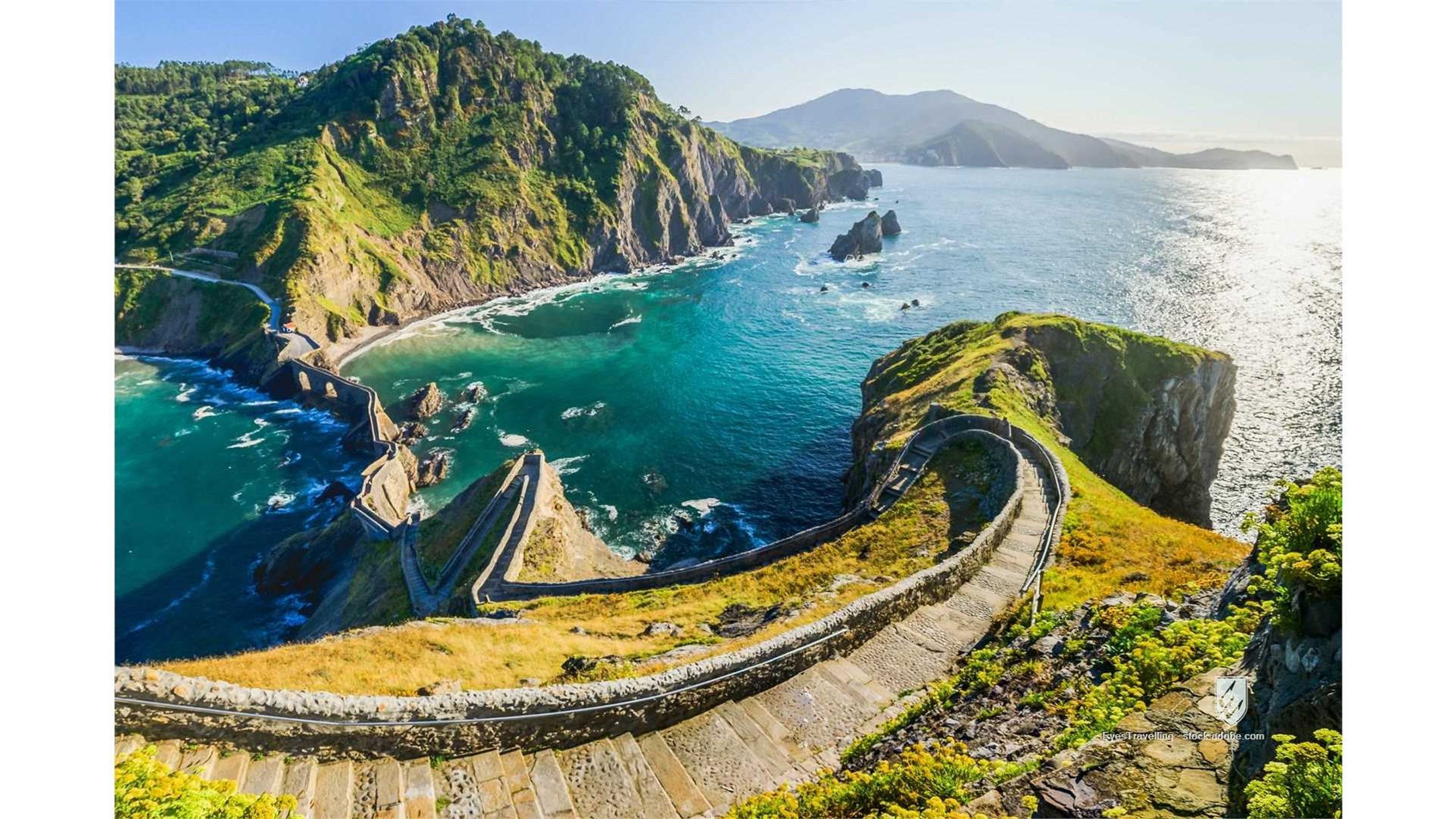 landscape spain basque country gaztelugatxe stair nature church biscay island landmark chapel outdoor rock coastline