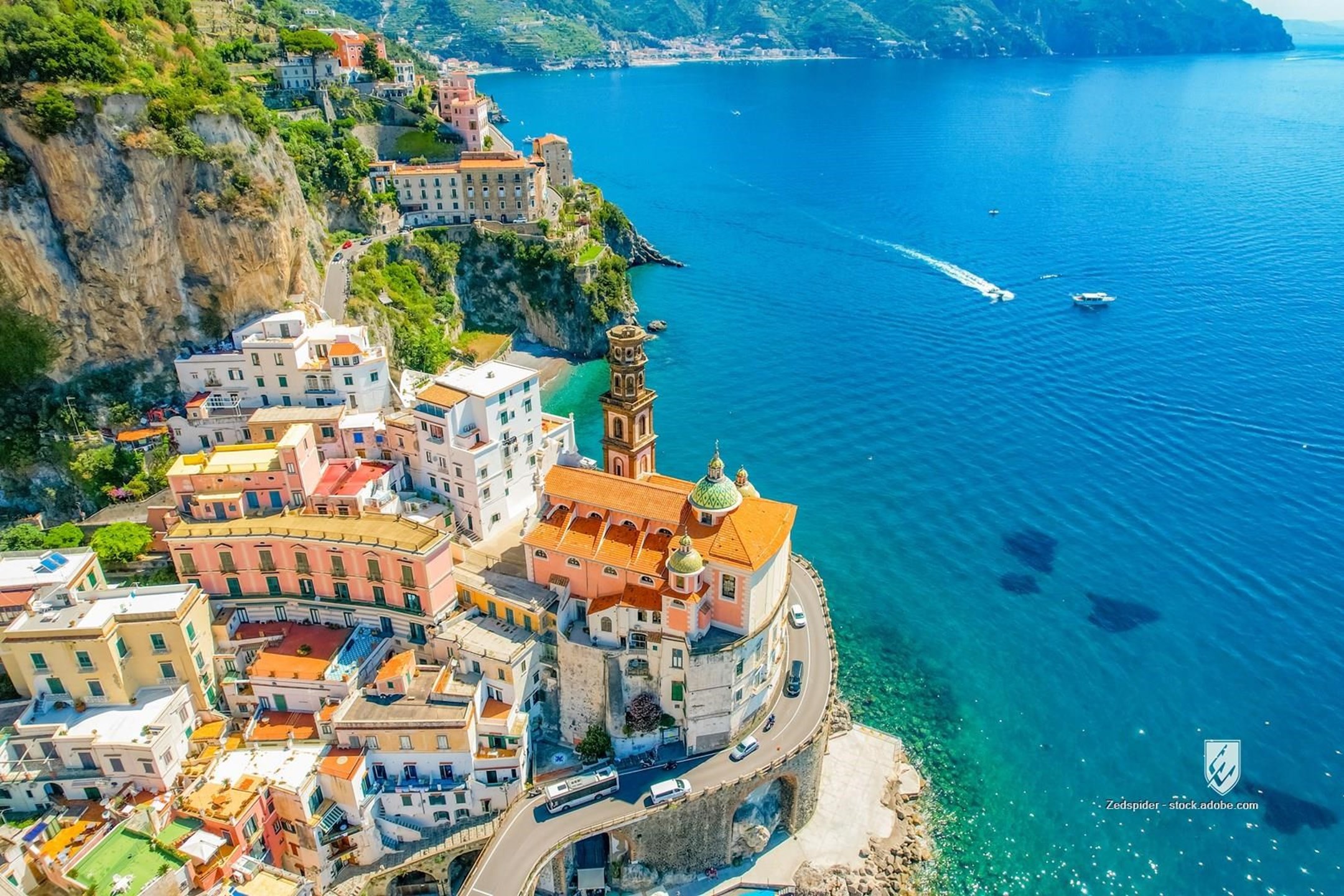 atrani italy amalfi travel sea coast tourism town mediterranean landscape italian coastal europe village campania landma