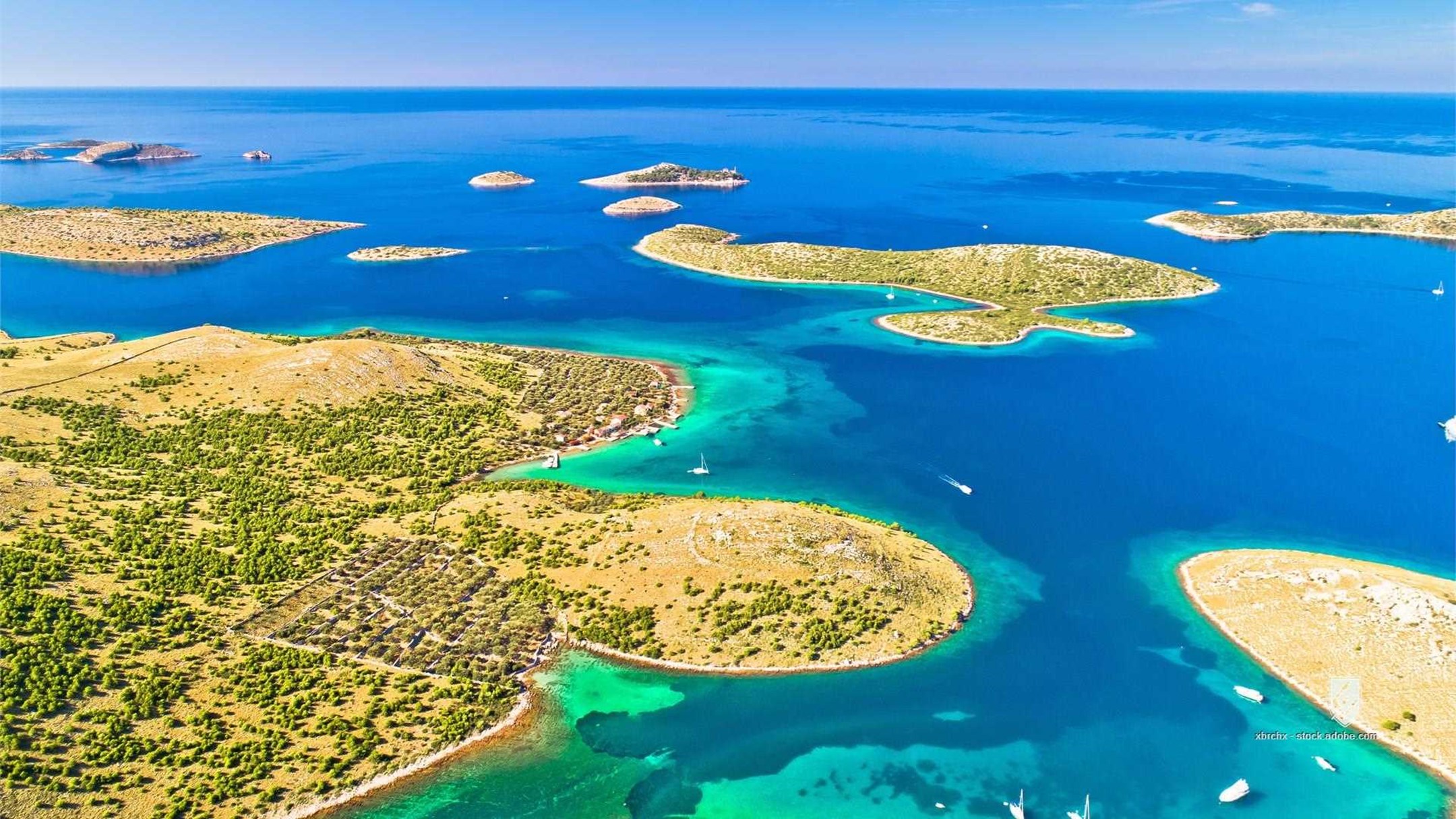 aerial kornati telascica dugi otok dugi sali dalmatia adriatic mediterranean yacht sailing island bay safe safe harbor