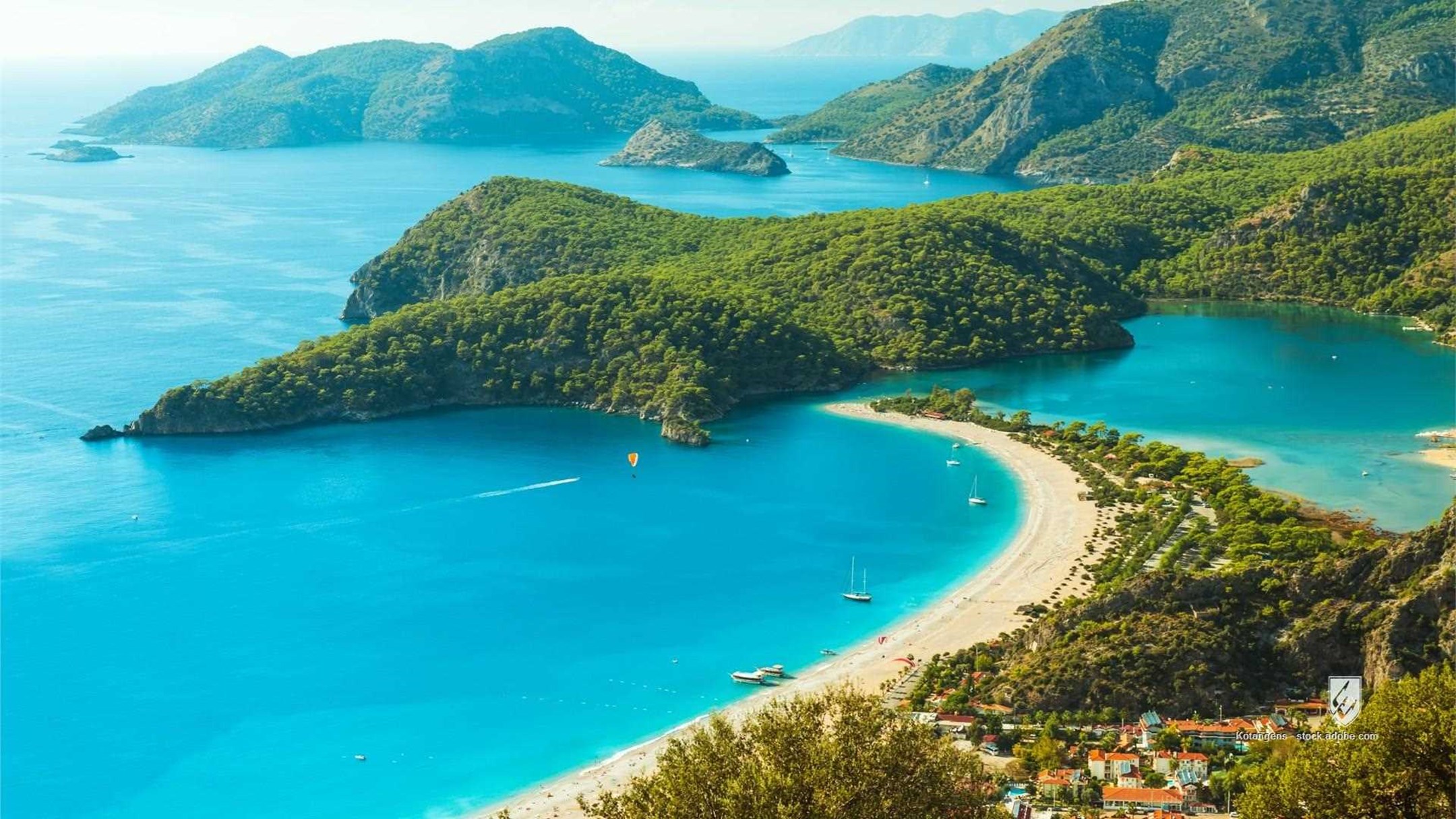 turkey beach fethiye oludeniz lagoon sea blue mountain seascape bay tourism mediterranean turquoise nature shore island
