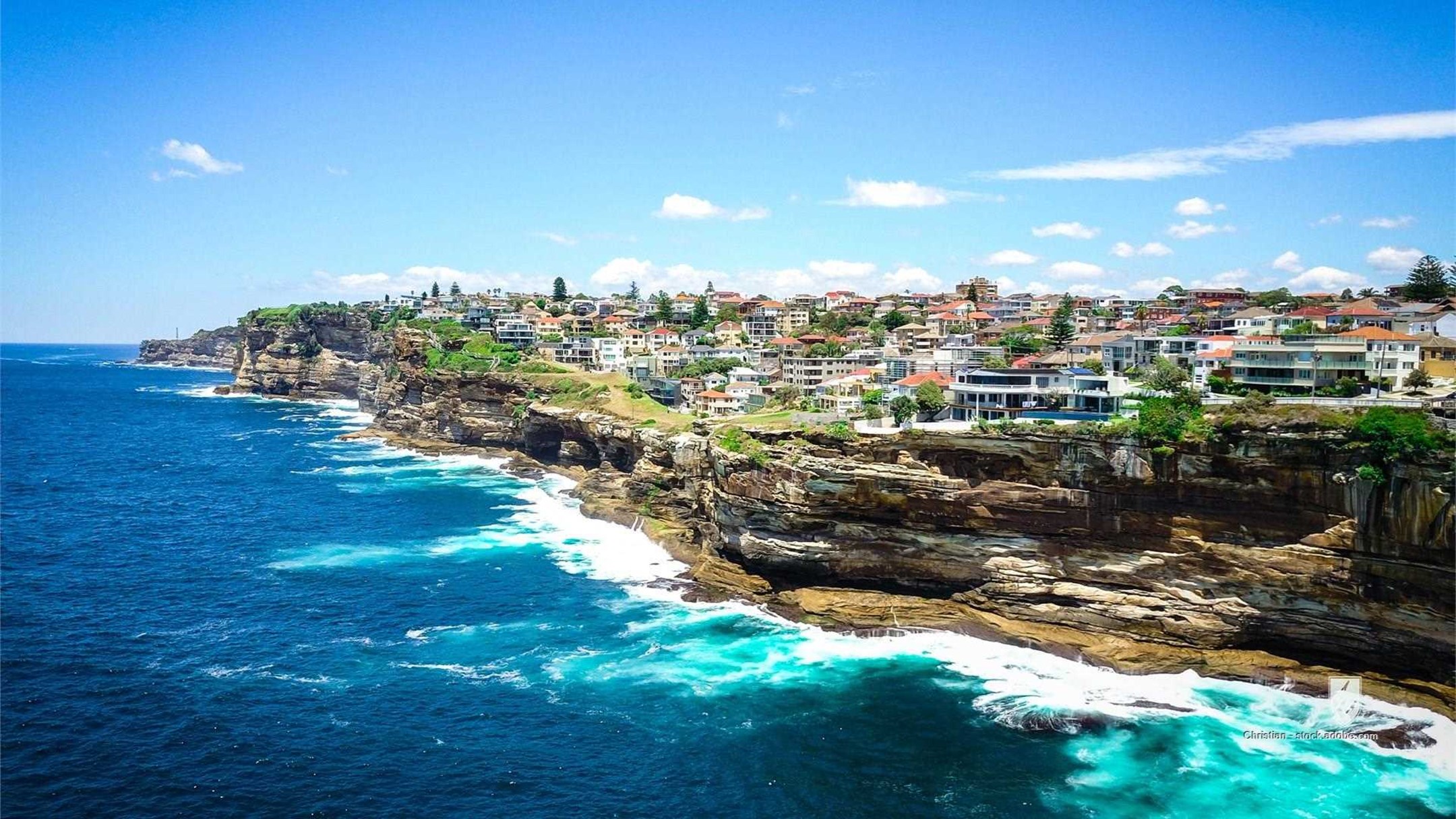 meer beach landschaft wasser küste australien sydney downunder klippen reisen ozean drohne urlaub küstenlinie fels medit