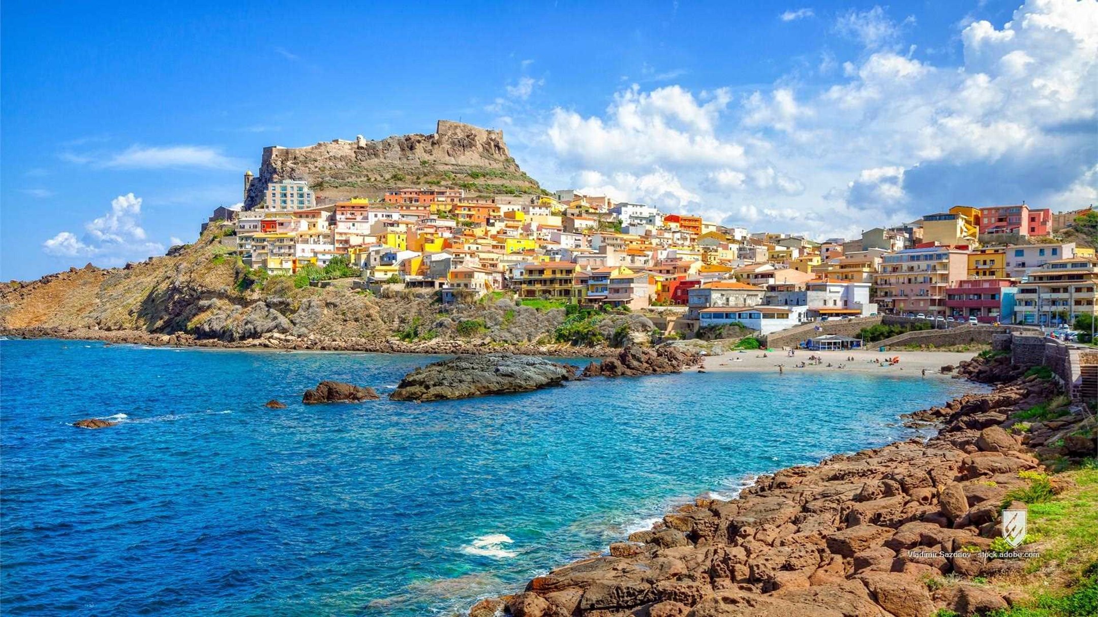 castelsardo sardinia italy province of sassari beach italian Asinara Bay Balearic Sea comune architecture castle