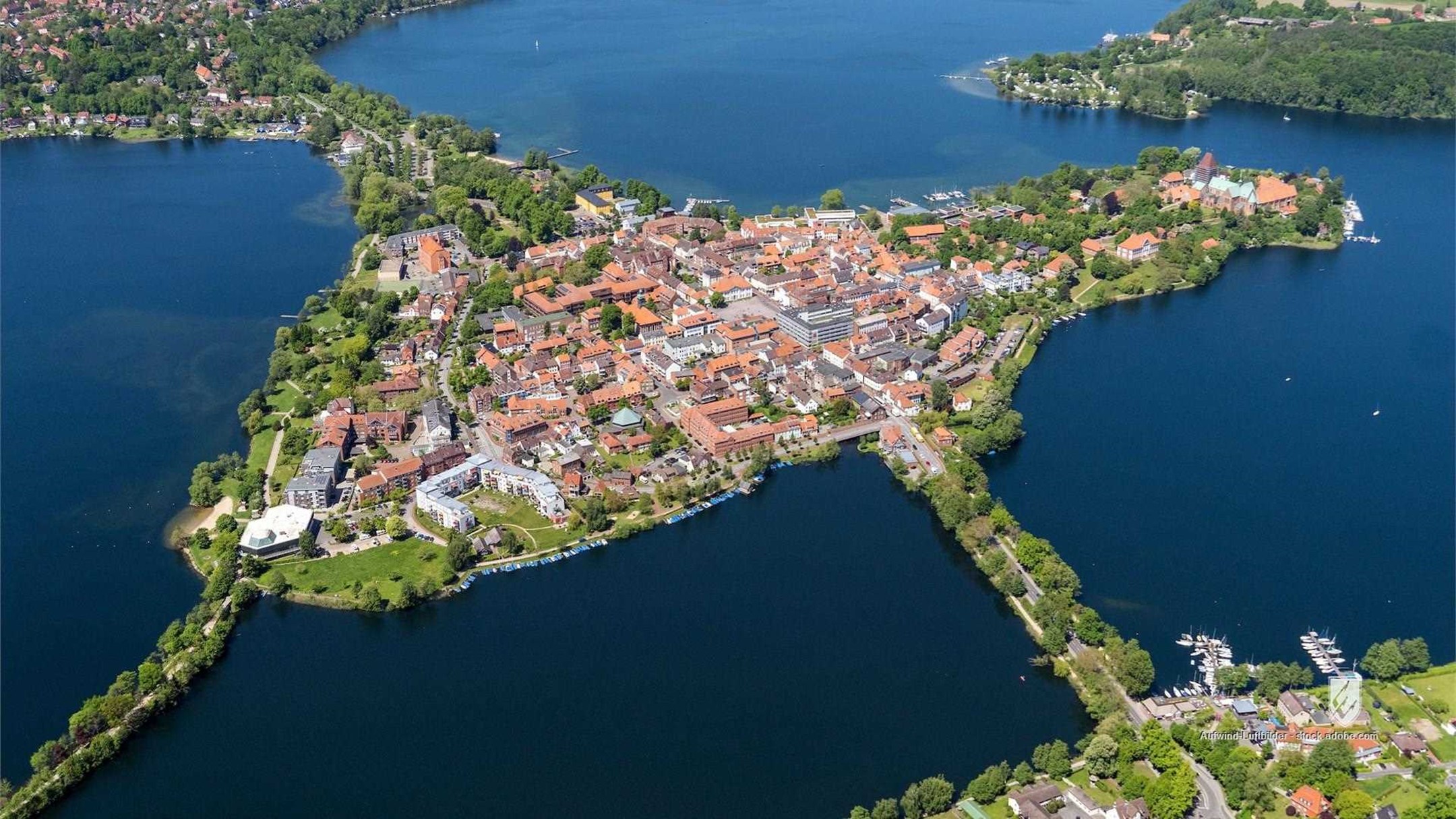 Ratzeburg, Deutschland, Europa, Schleswig-Holstein, Ratzeburger See, Luftaufnahme, Luftbild, Natur, Ratzeburg, Ratzeburg