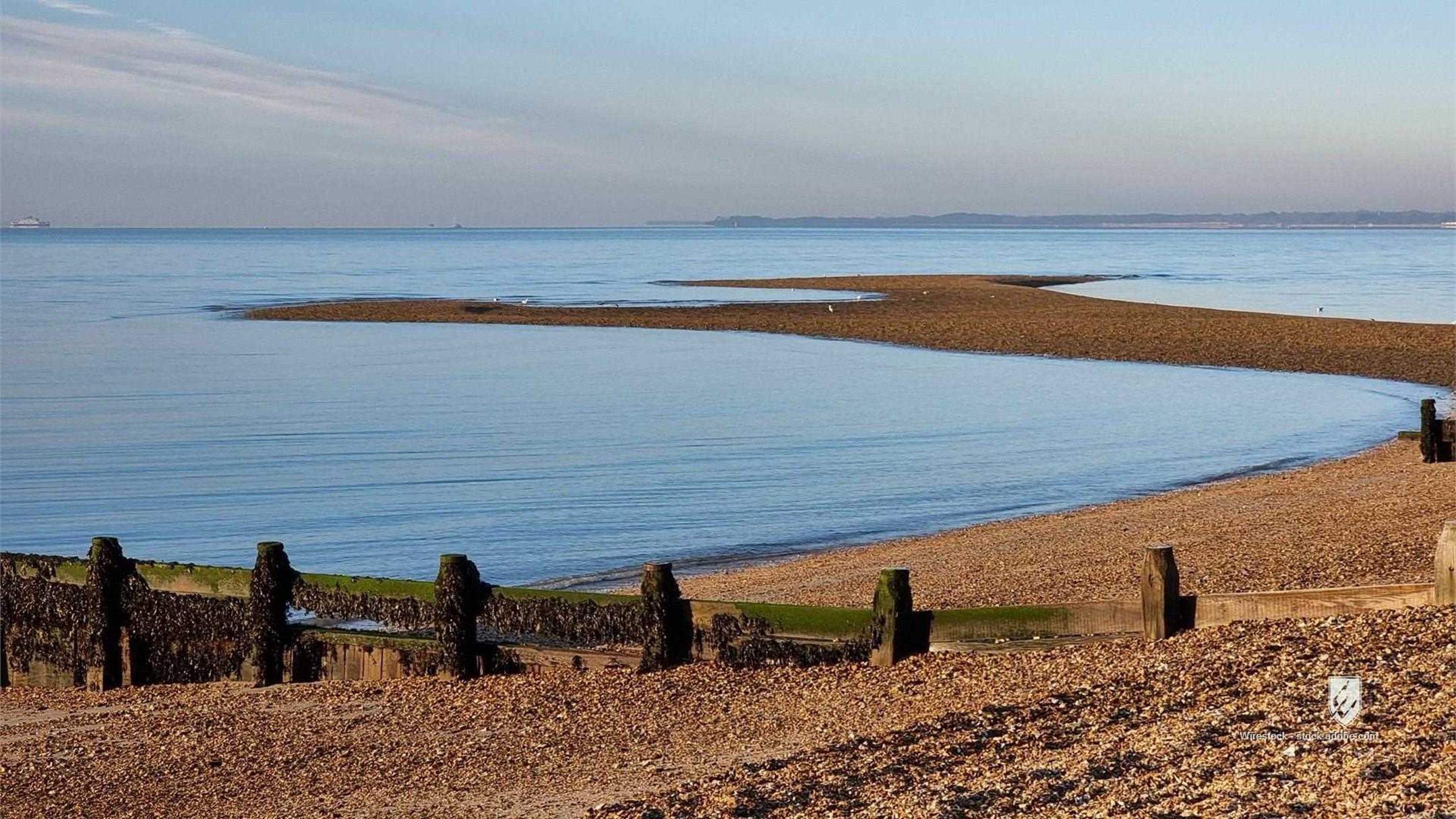 idyllic sea lee on the solent hampshire uk reflection nature beach summer travel landscape ocean england scenic coast