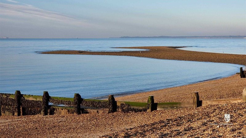 idyllic sea lee on the solent hampshire uk reflection nature beach summer travel landscape ocean england scenic coast