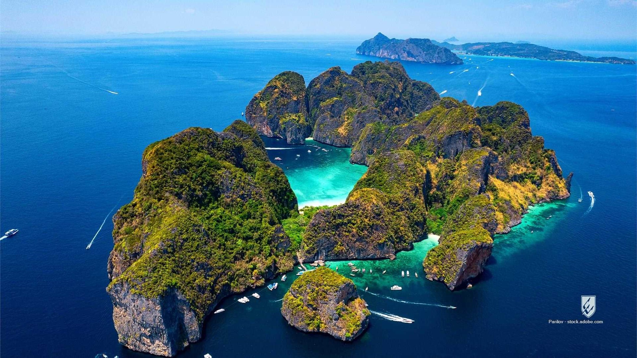 thailand phuket island maya krabi phiphi travel bay phiphileh amazing lagoon pileh paradise koh aerial view water sand