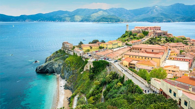 portoferraio elba island italian coast destination porto shore tropical italy travel view rock european sand panoramic