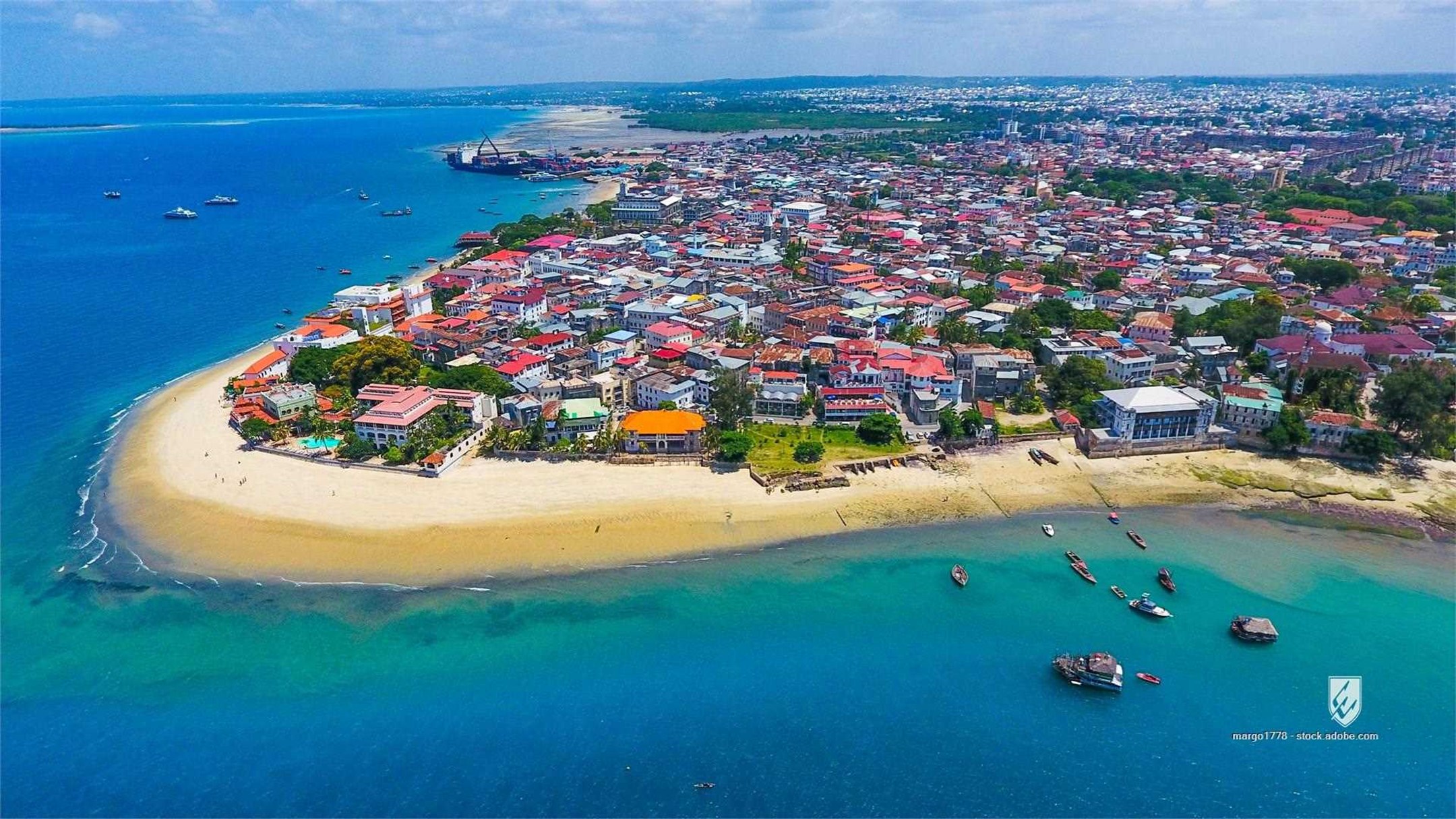 stone town zanzibar beach sea water coast blue summer ocean sky travel island landscape bay city coastline town vacation