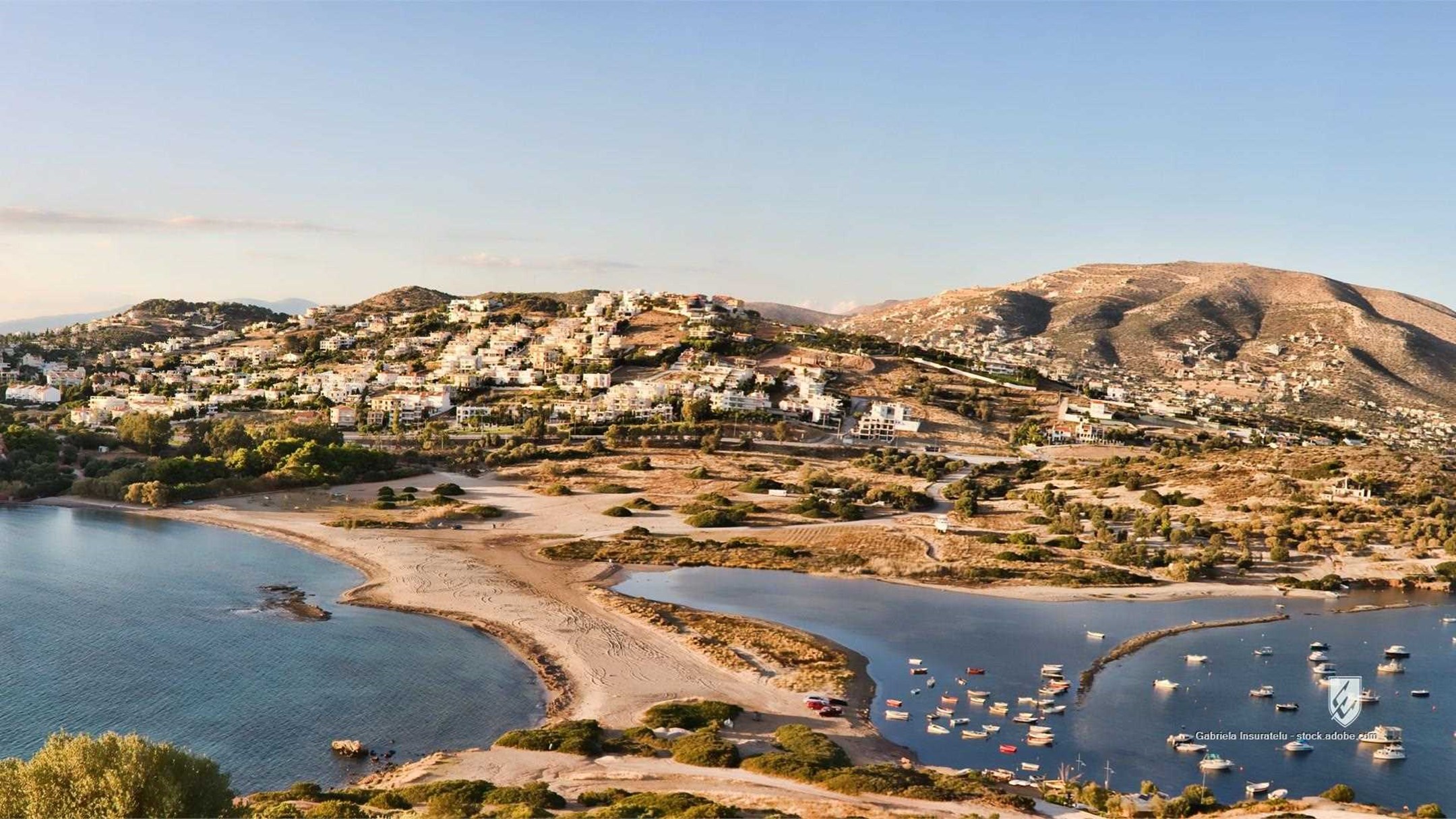 anavyssos attiki autumn bay boat boats cloudscape fishermen greece gulf harbour landscape mediteranean mountains nature