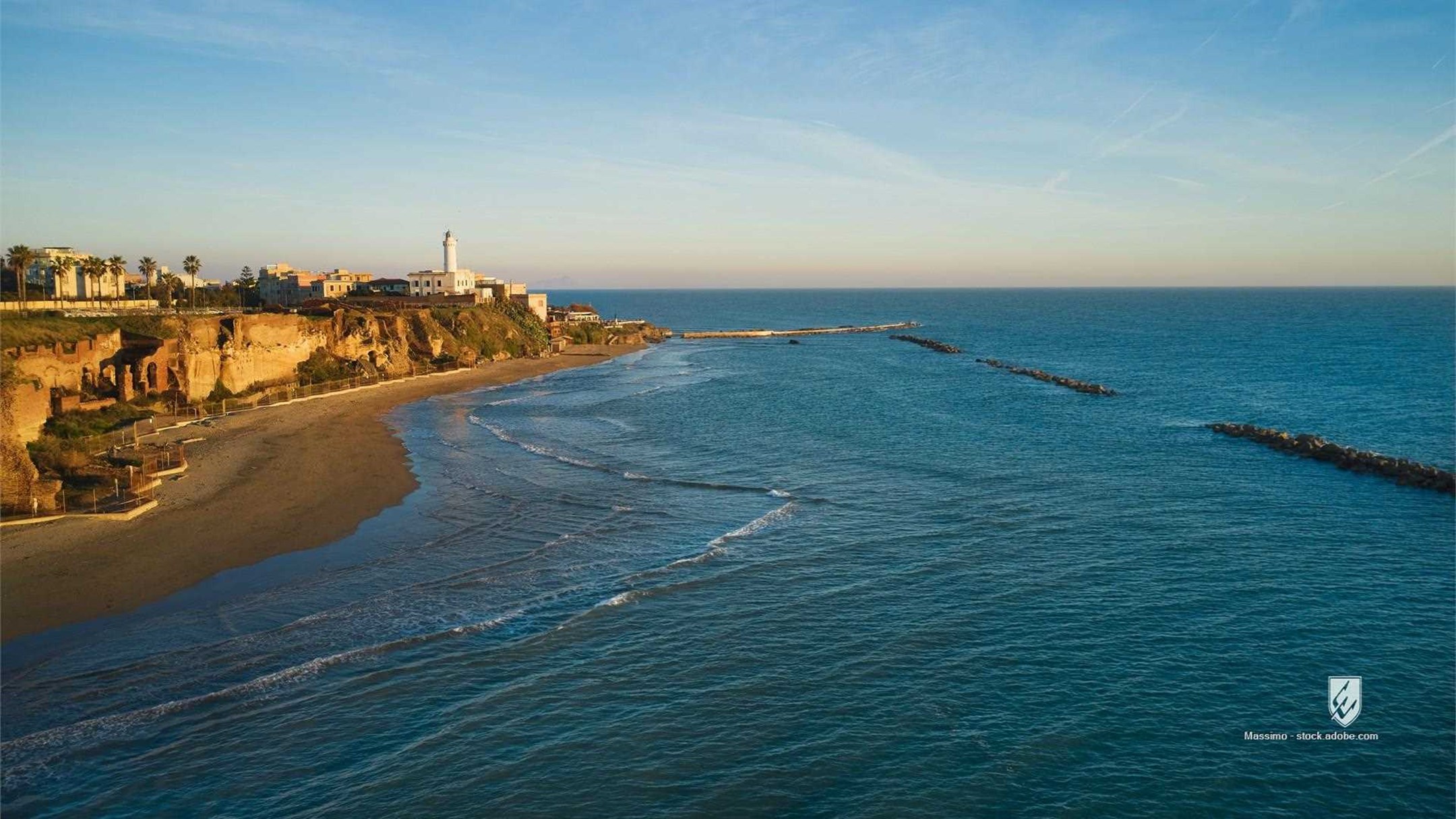 anzio italy sea historic beach historical roma sunset water coast day seascape coastline panoramic rocks architecture