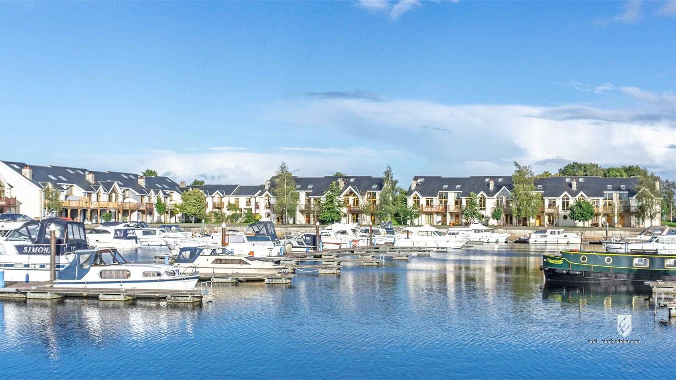 Tarmonbarry county Roscommon Ireland marina canal water travel boat architecture building sky luxury harbor port tourism