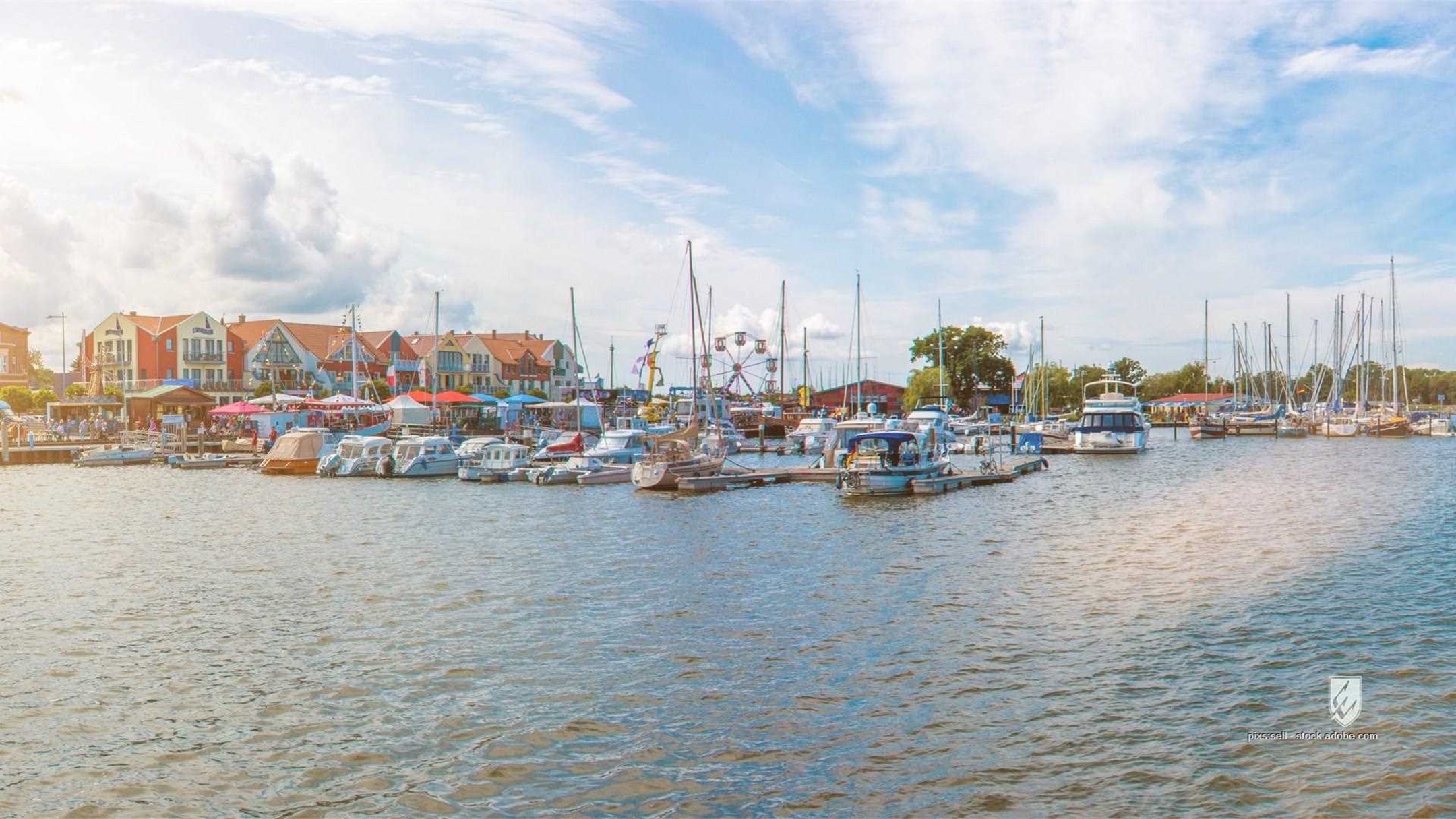entrance harbour habor port bodden sea water boat sailing travel sail landscape coast seascape vacation holiday barth