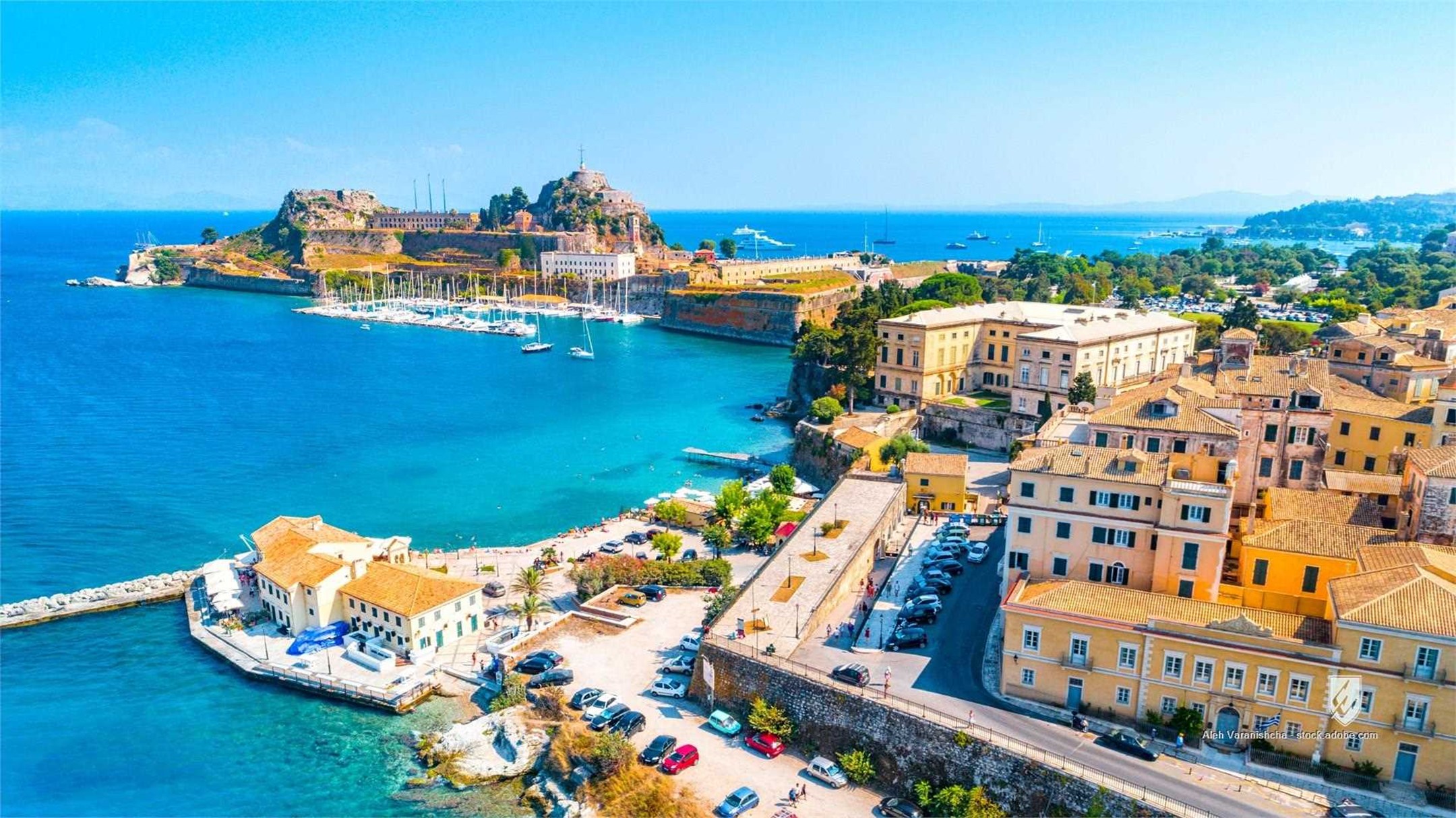sea city beach water coast travel sky town architecture blue mediterranean summer landscape view bay tourism house greec
