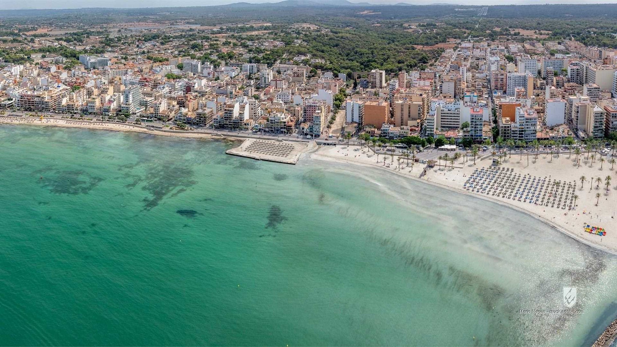 Island Palma de Mallorca S'Arenal Spain aerial aerial view aerial aerial view architecture arenal background baleares