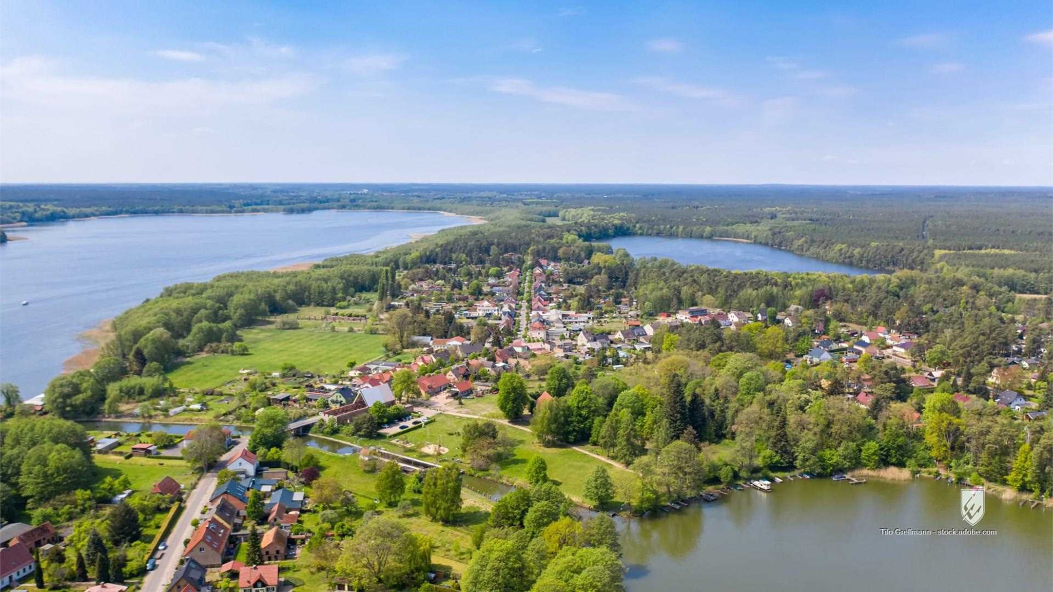 himmelpfort havel see brandenburg luftbild aerial stadt anblick landschaft panorama pueblo himmel architektur natur