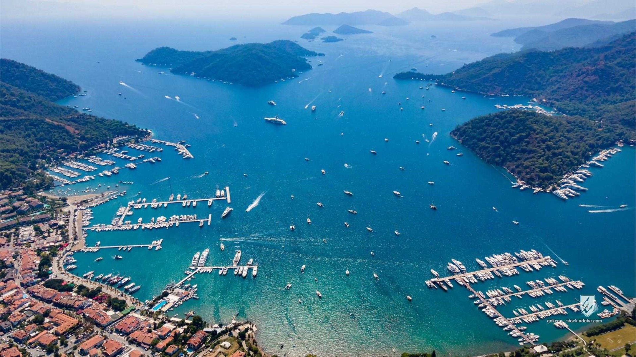 göcek marina drone aerial muğla turkey harbor coastal town landscape mediterranean boat yacht sailing travel tourism
