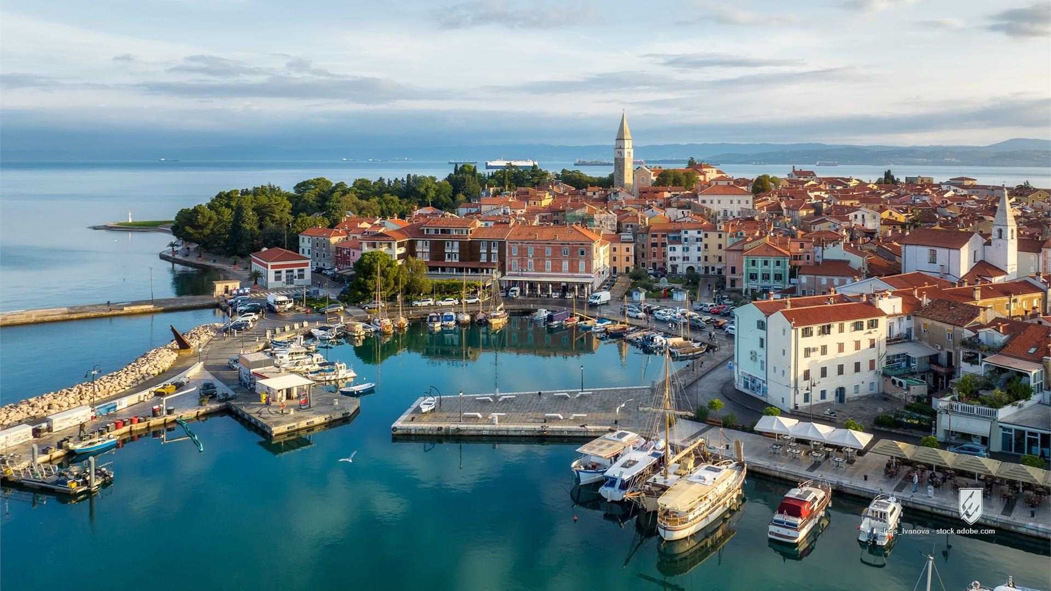 harbor bay adriatic aerial ancient architecture beach boat building church city cityscape coast coastline drone europe