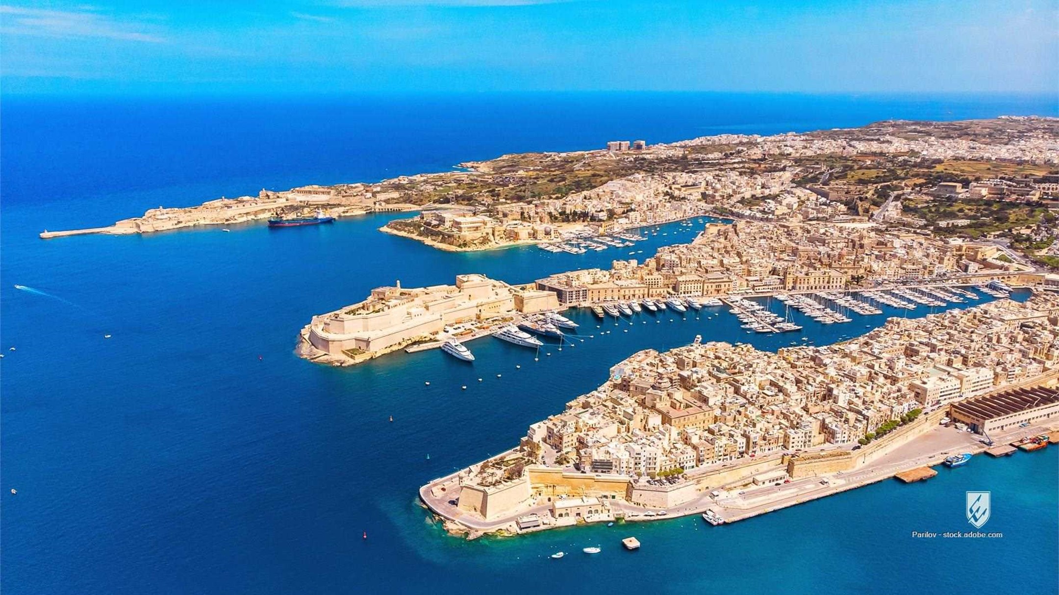 malta valletta city harbour skyline architecture beautiful cityscape famous panorama citadel harbor aerial drone top