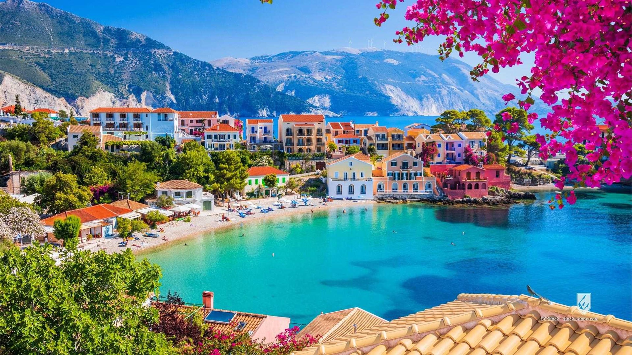 assos assos greece azure bay beach beautiful blue cefalonia cephalonia cliff coast destination europe exotic greece