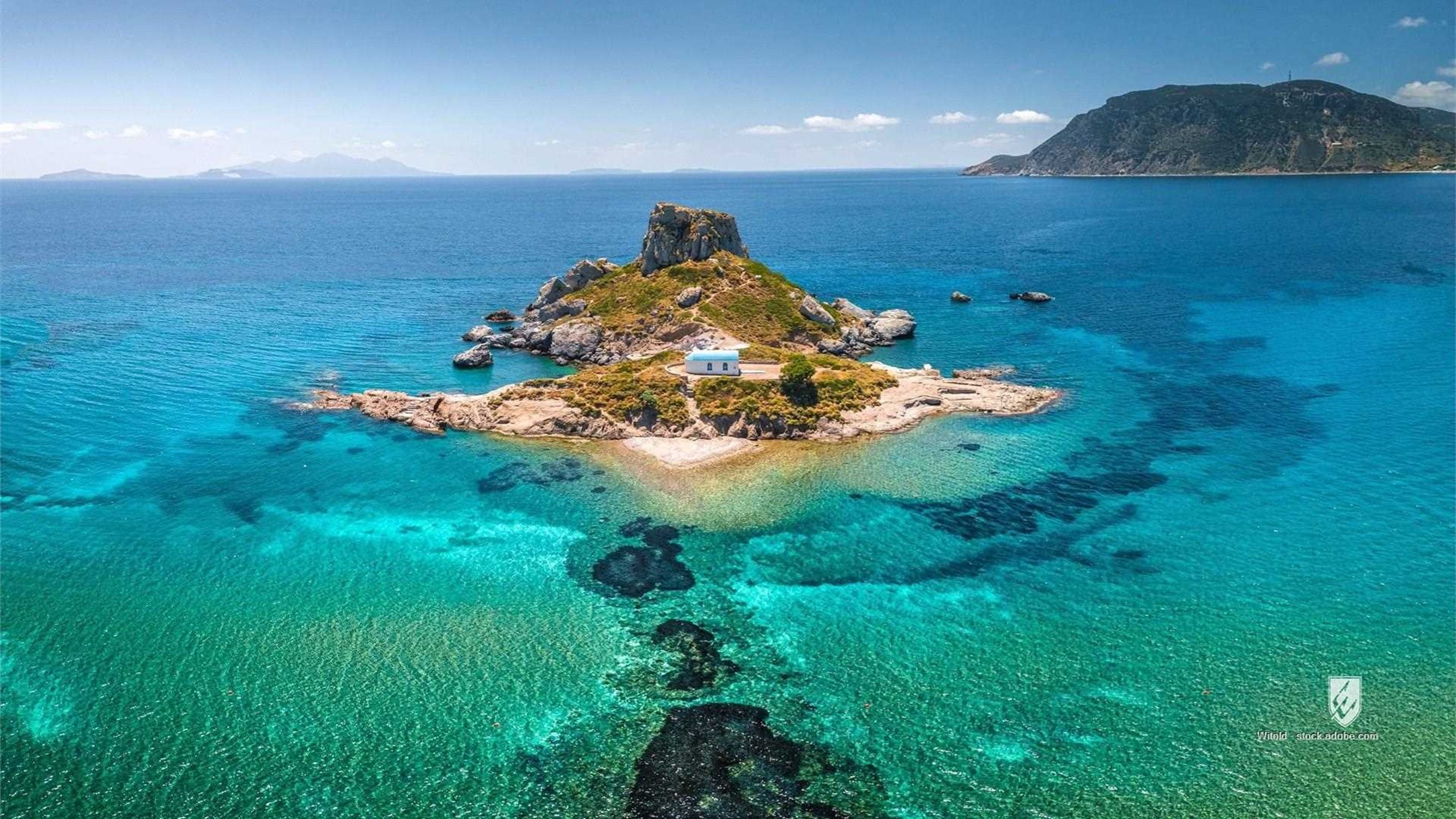 sea beach water island blue landscape ocean coast nature summer greece bay travel sky panorama kastri kefalos view shore