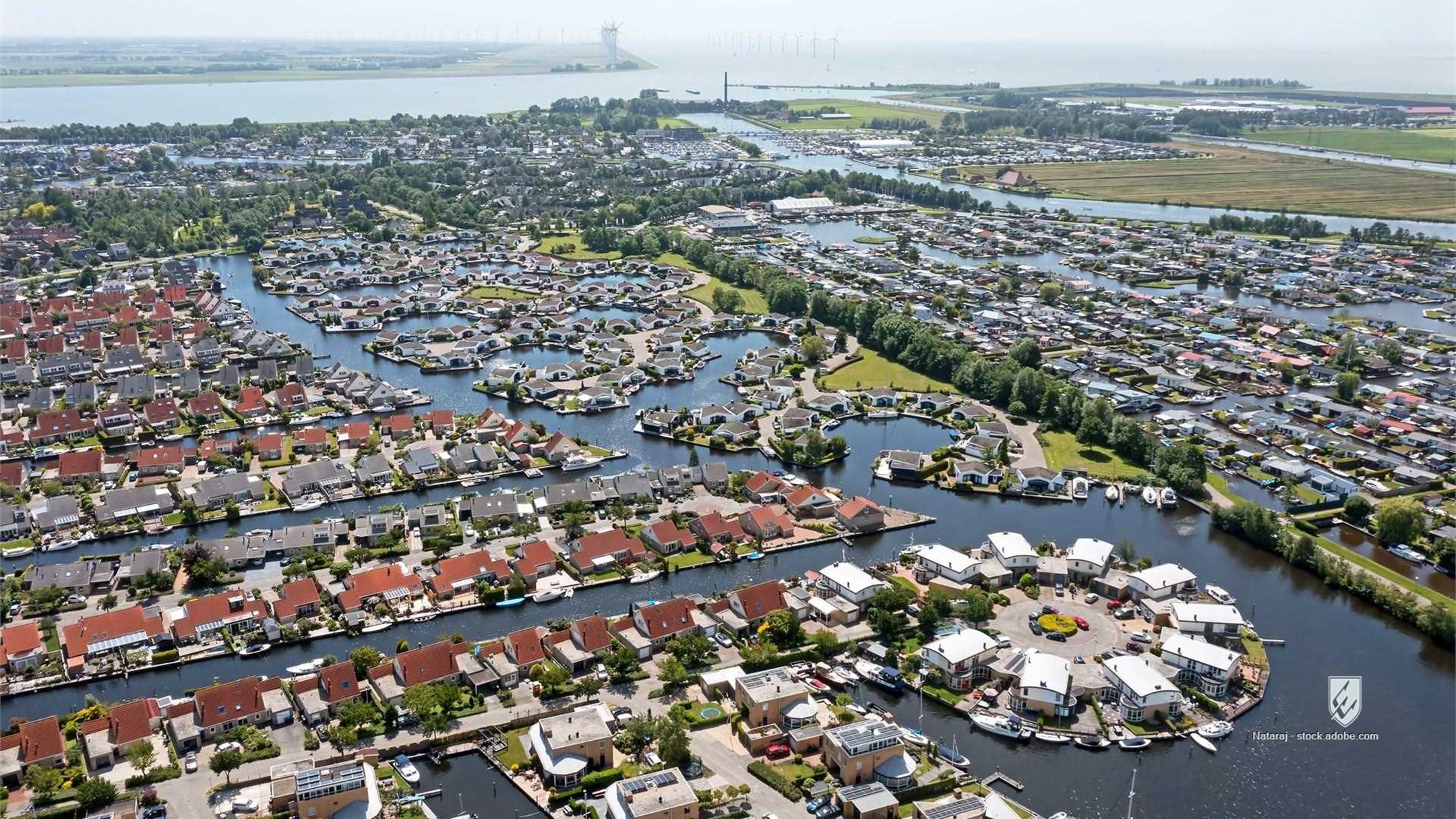 harbor home canal house colourful housing residential scenery suburban neighbourhood dutch holland port urban yacht
