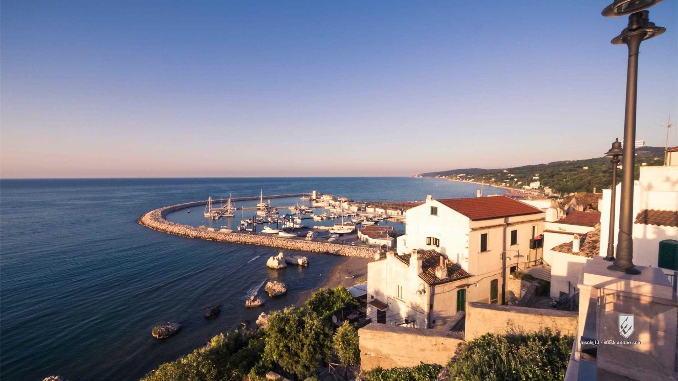 rodi g.co mare azzurro estate barche gargano paese turismo trmonto belvedere cielo