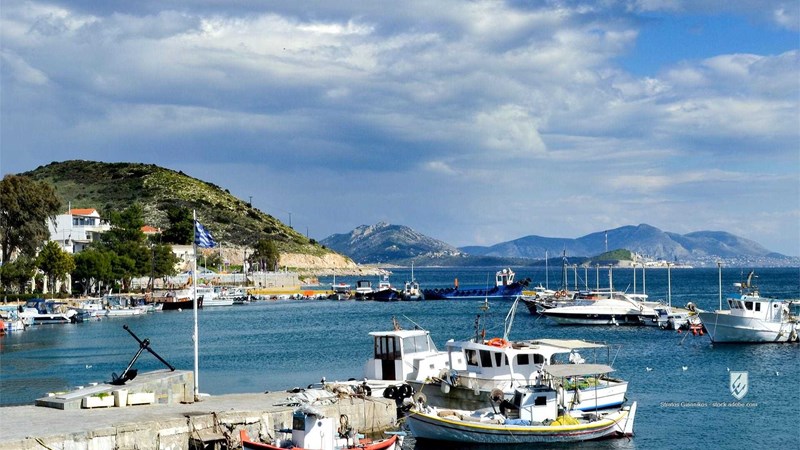 megara, pachi, mediterranean, summer, harbour, bay, travel, boat, business, cloudscape, coast, coastal, commercial, dock