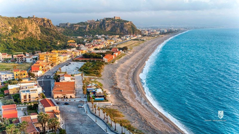 Landscape beach blue clouds coast coastline europe italy light mediterranean milazzo mountain nature scenic sea seaside