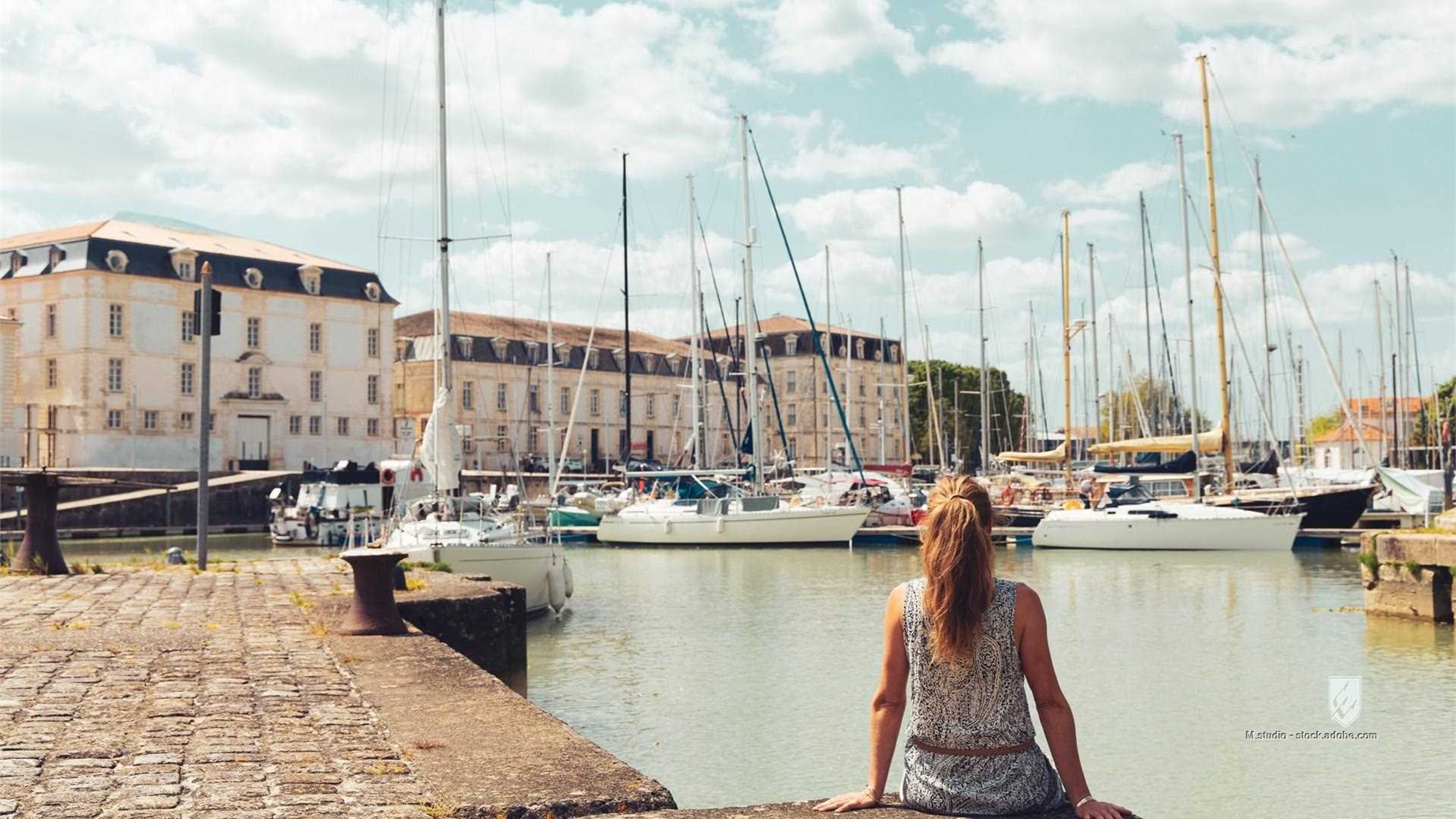 rochefort city boat port fance tour tourism tourism tourist female visit travel vacation holiday maker people yacht