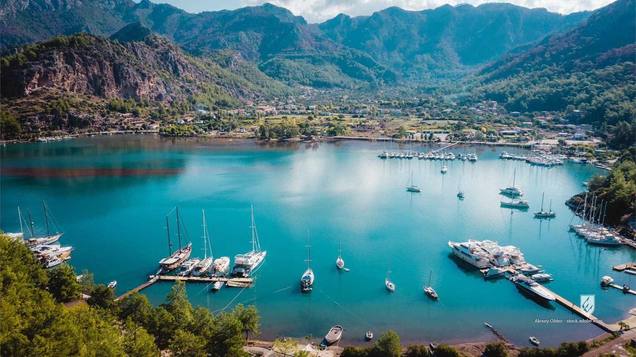 water turkey tourism sea landscape bay travel summer blue orhaniye marmaris beach nature beautiful boat view sky yacht