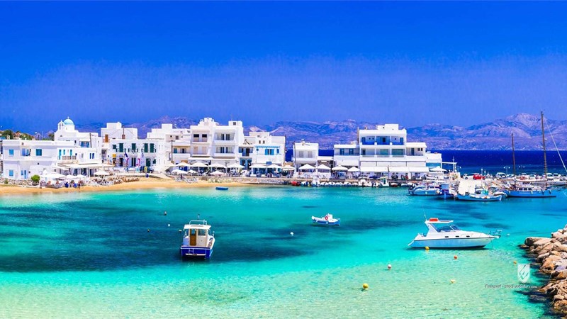 Greece greek island Cyclades Paros beach tranquil travel Piso Livadi village fishing panorama holidays sea vacation