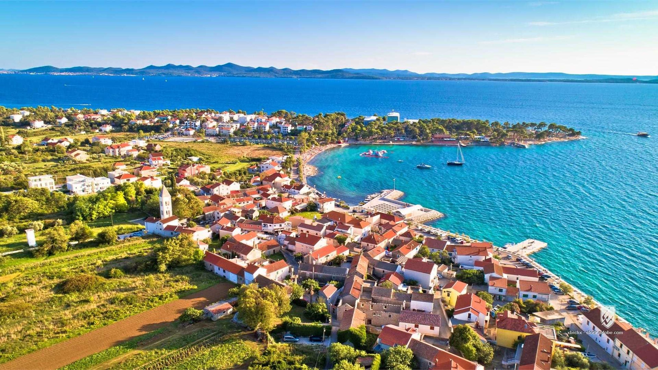 petrcane waterfront croatia adriatic mediterranean town city historic architecture croatian stone view scenic beautiful