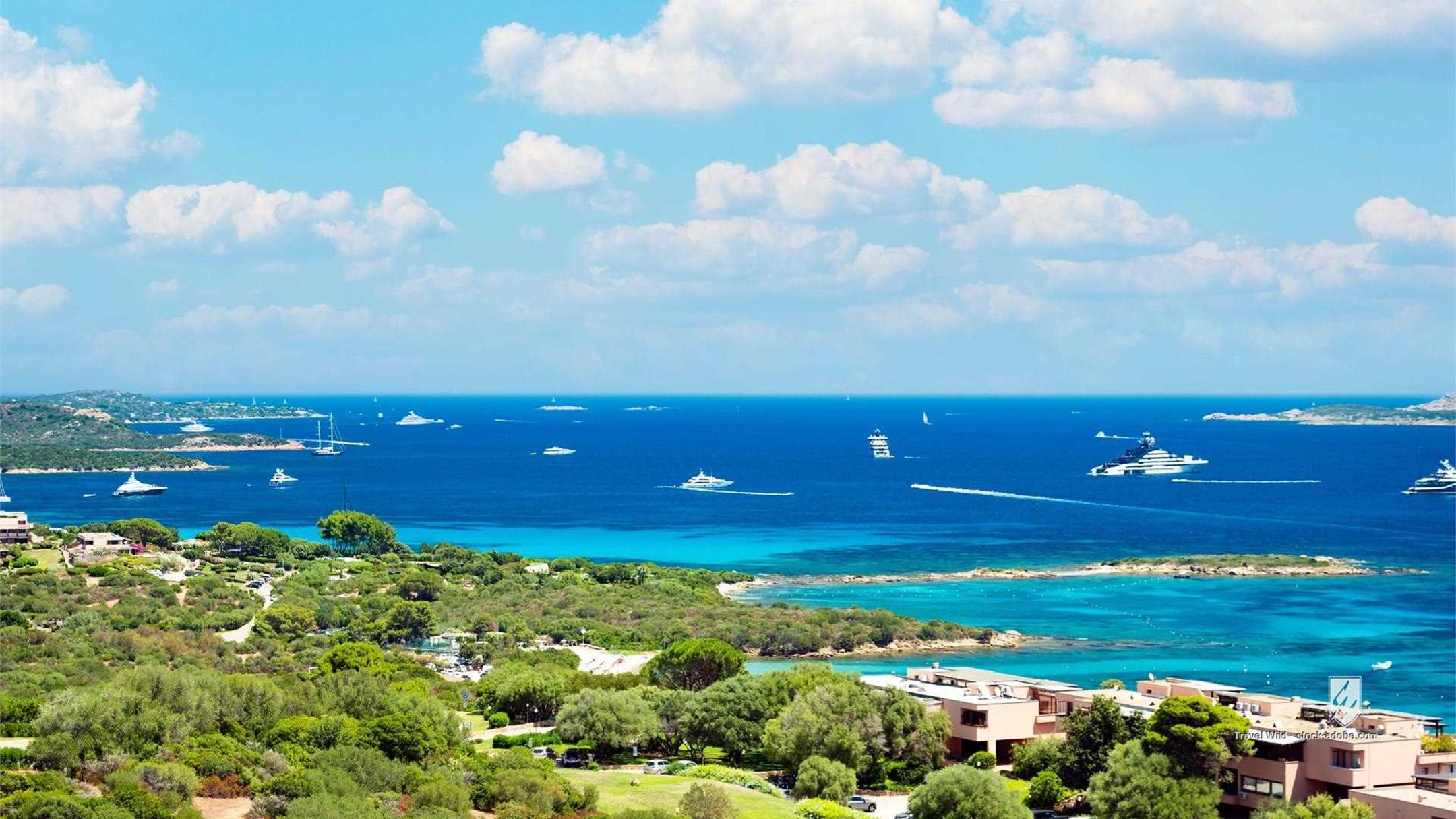 portisco sardinia italy Mediterranean sea aerial aerial view above summer beach holiday vacations travel sea landscape