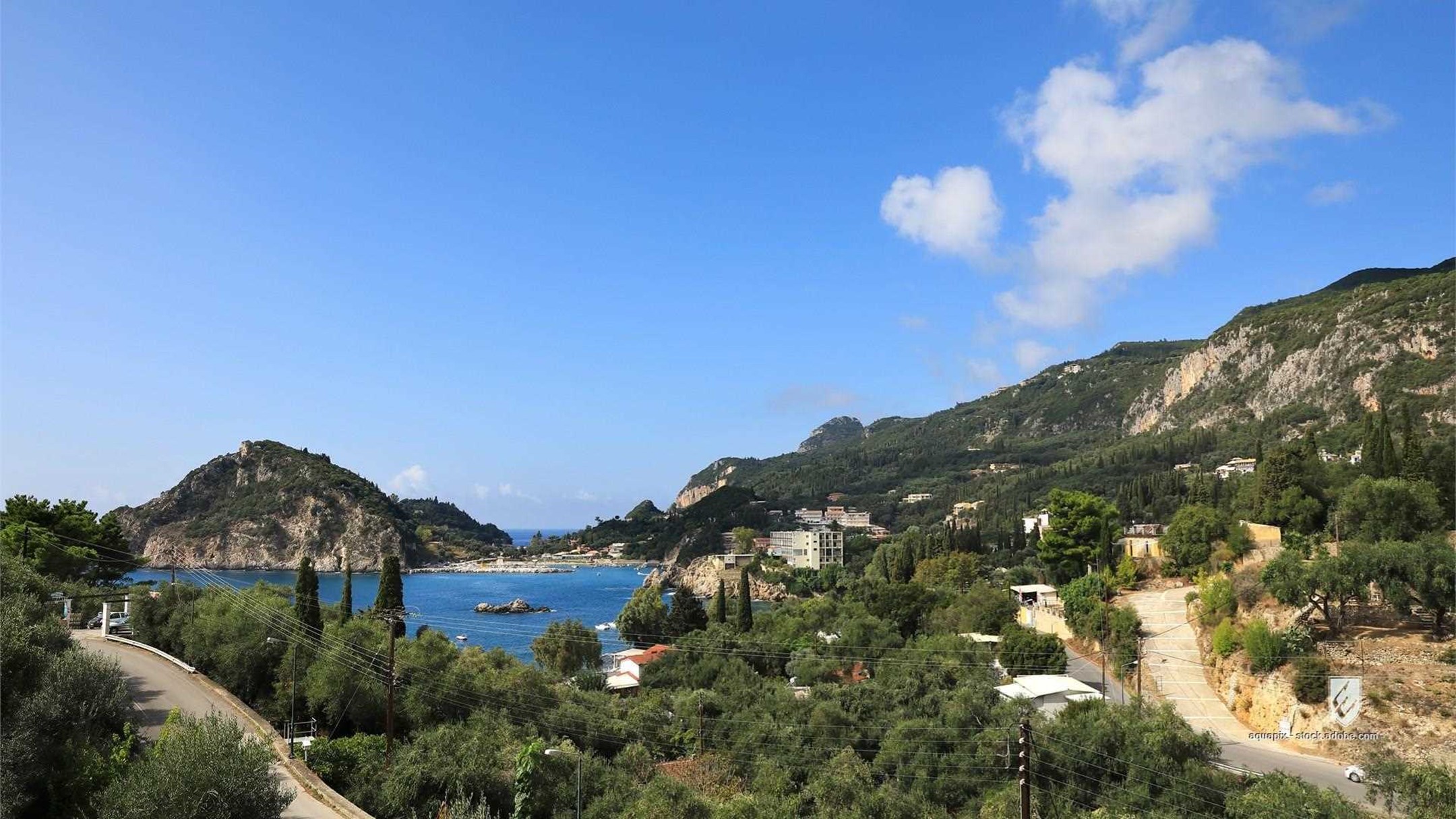 corfu kerkyra paleokastritsa greece greek island ionian mediterranean adria adriatic sea europe tourism country bay