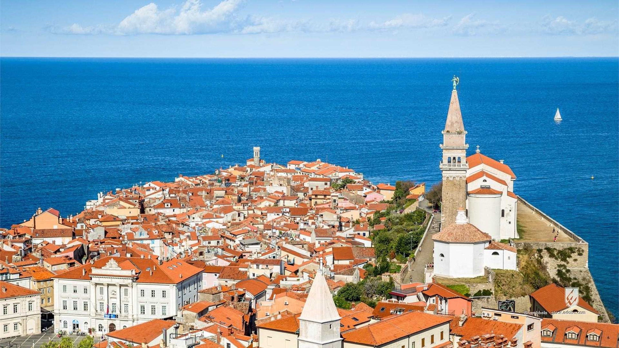 adriatic, aerial, ancient, architecture, azure, beautiful, buildings, cathedral, church, city, cityscape, coast, coastal