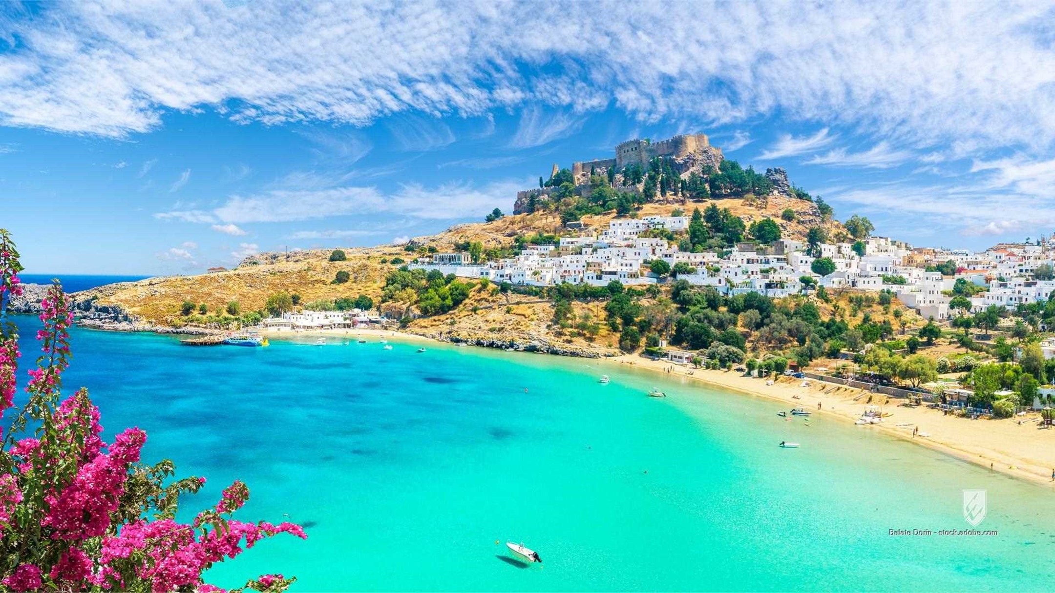 acropolis acropolis of lindos aegean sea architecture attraction bay beach blue castle coast destination dodecanese