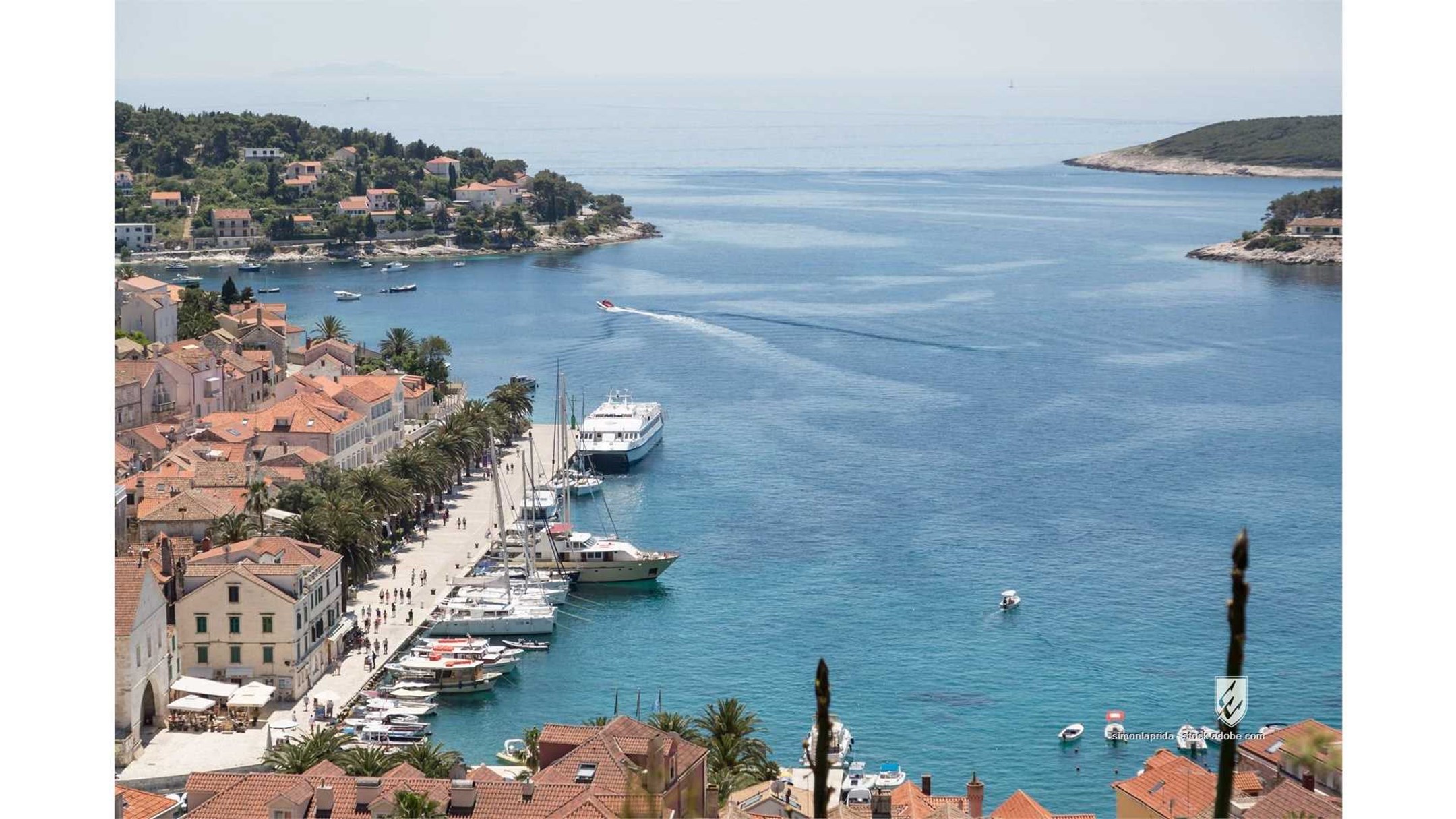 rogac solta island croatia sea adriatic dalmatia town landscape nature blue mediterranean seascape green old water house