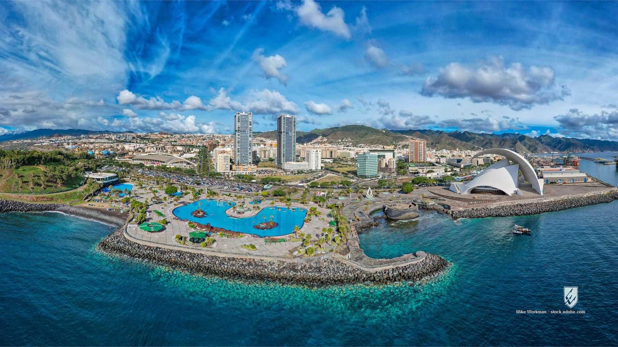 santa cruz de tenerife tenerife santa cruz canary islands plaza de españa palmetum coast auditorio de tenerife