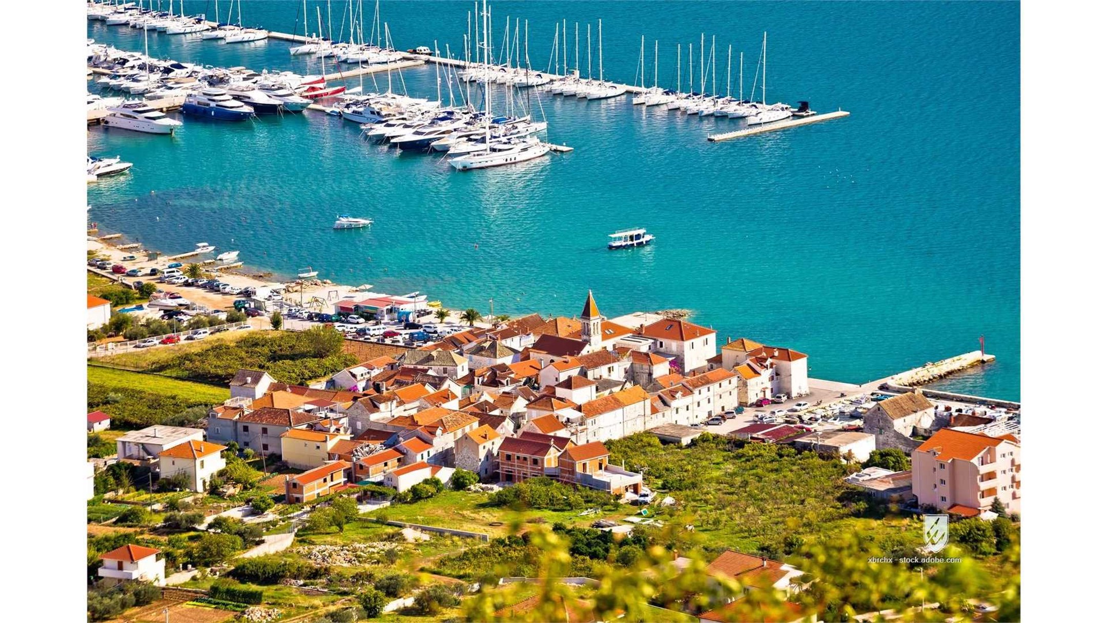 seget trogir nature island dalmatia croatia adriatic sea ocean mediterranean green blue landscape view aerial scenery