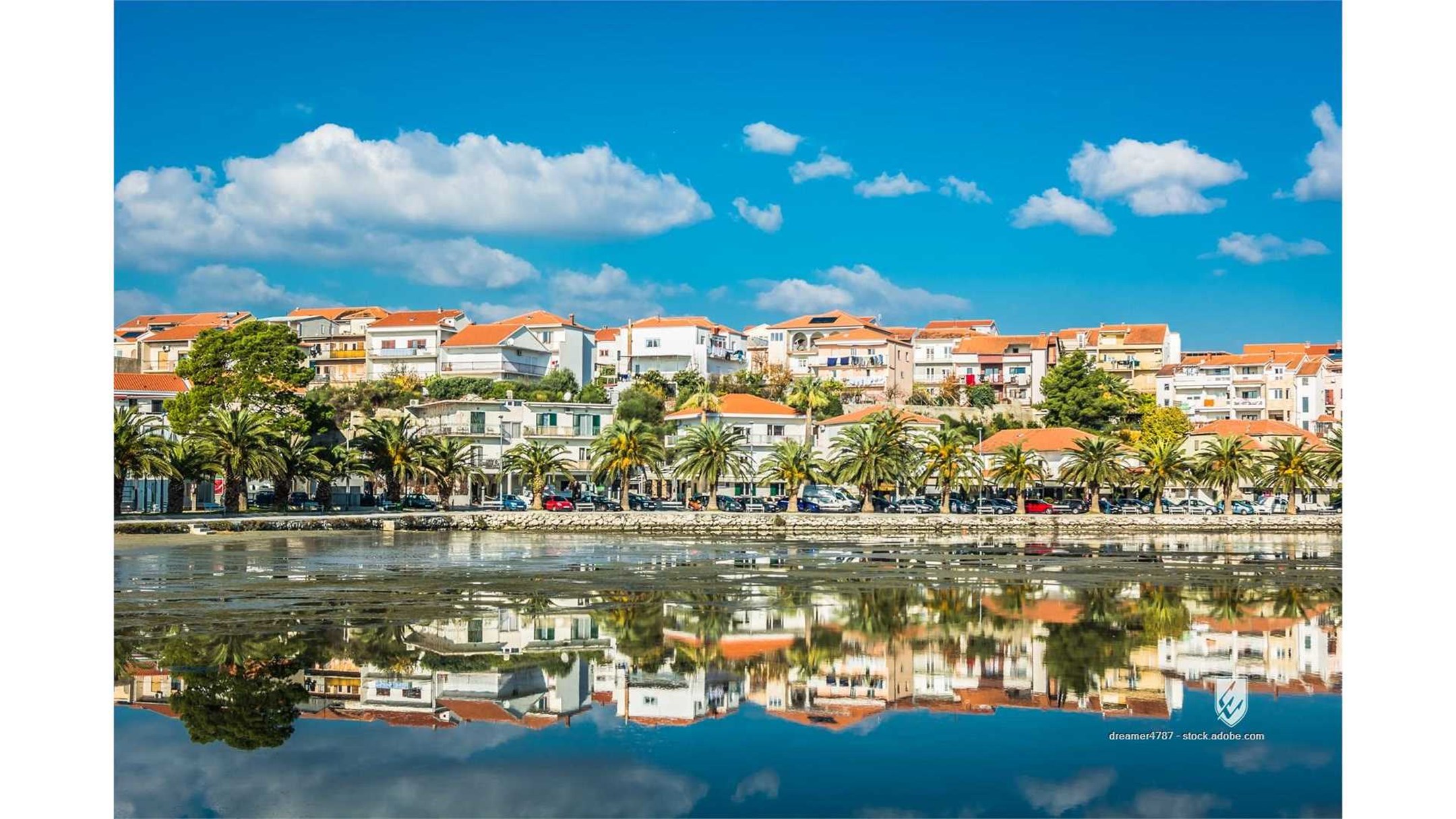 adriatic apartments building city cityscape clouds cloudscape coast coastline colored croatia cultivated daylight