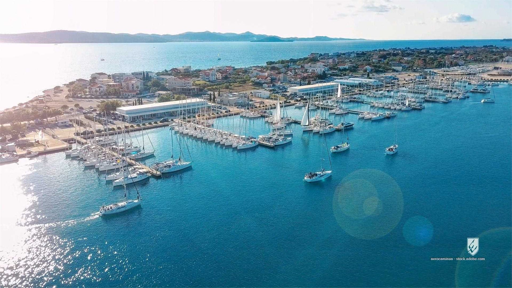 adriatic aerial blue coast croatia dalmatia europe harbor island marina marine mediterranean nautical panorama sea trave