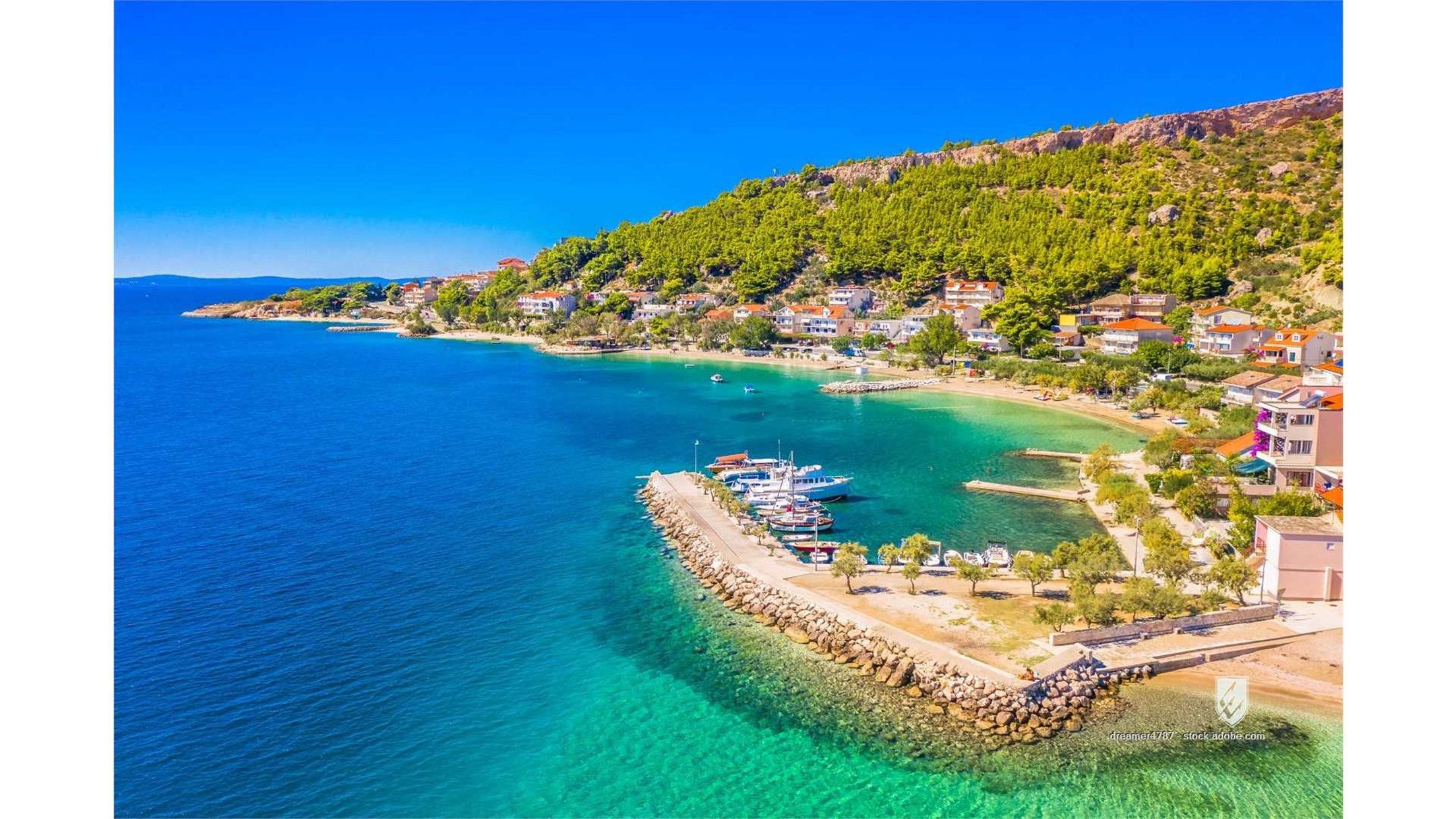 Beach Lovers Coastal Paradise Dugi Rat Duće Beach European Destination Hidden Gem Sunbathing adriatic sea aerial view