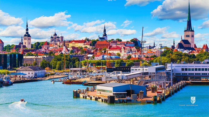 tallinn estonia city town old harbor port sea water cityscape landmark landscape view panorama townscape architecture