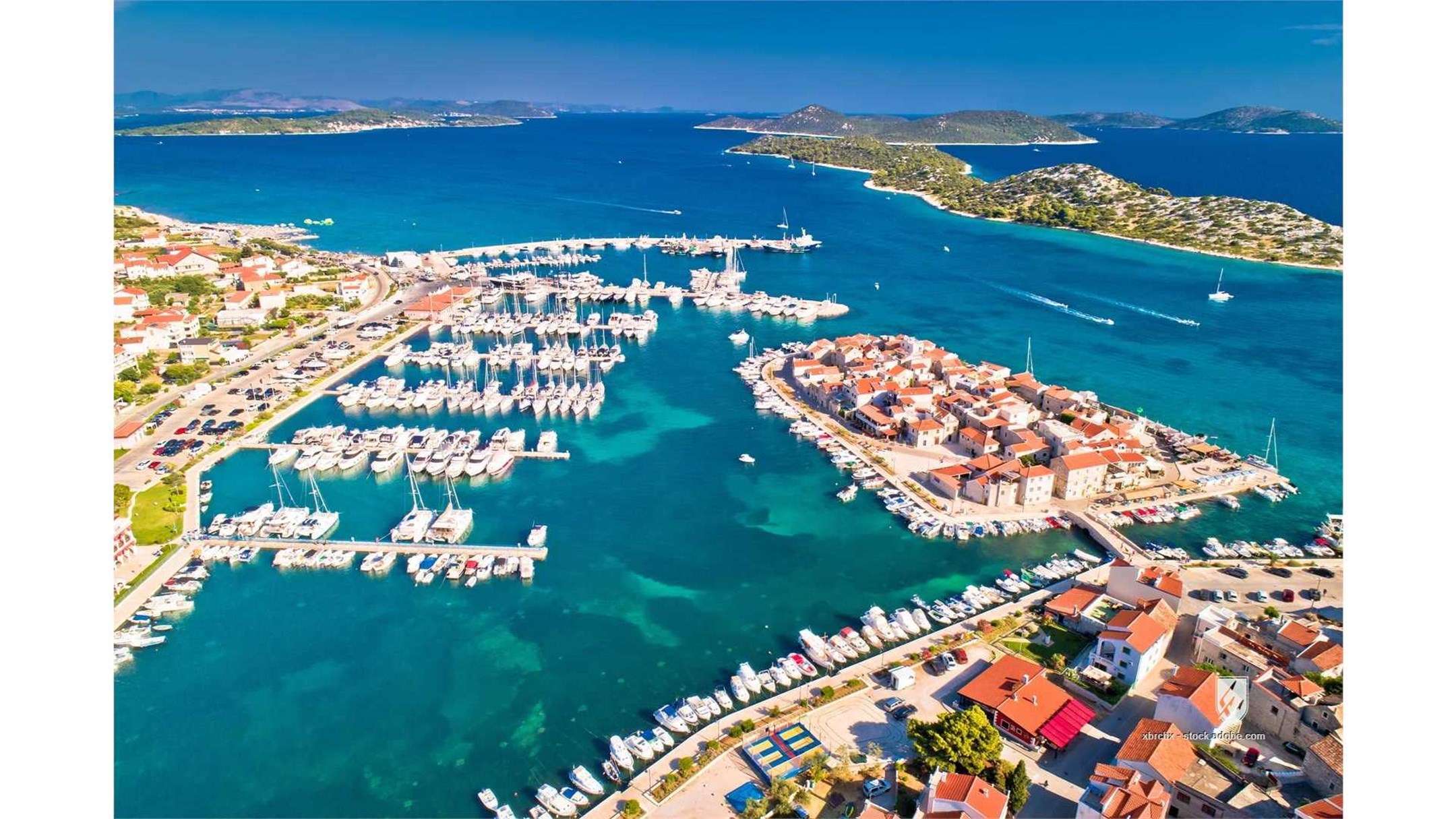 tribunj adriatic destination hill croatia dalmatia vodice island prvic channel architecture mediterranean town historic