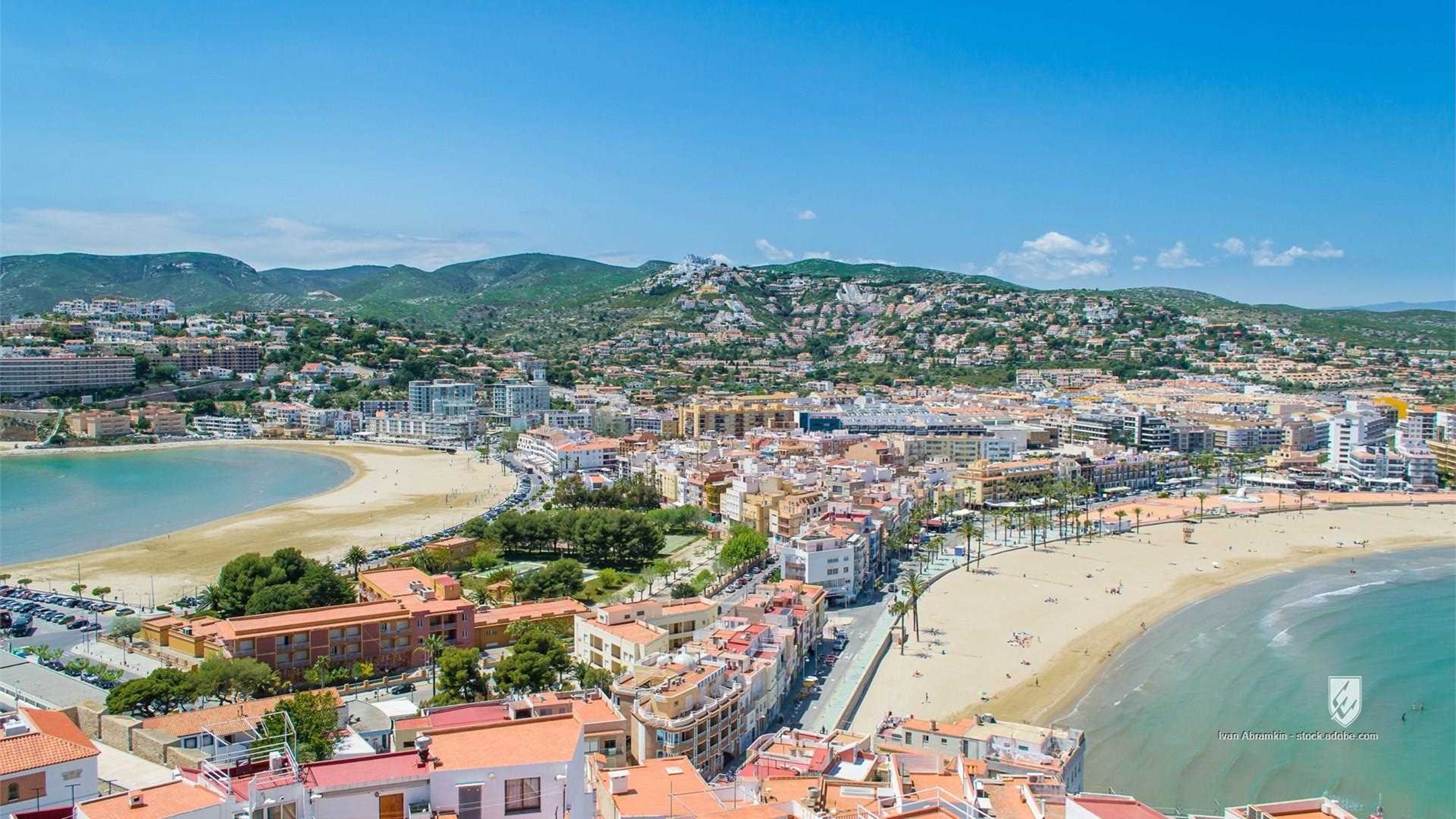 spain peniscola valencia view europe city travel sea town summer village coast beach mediterranean castellon cityscape