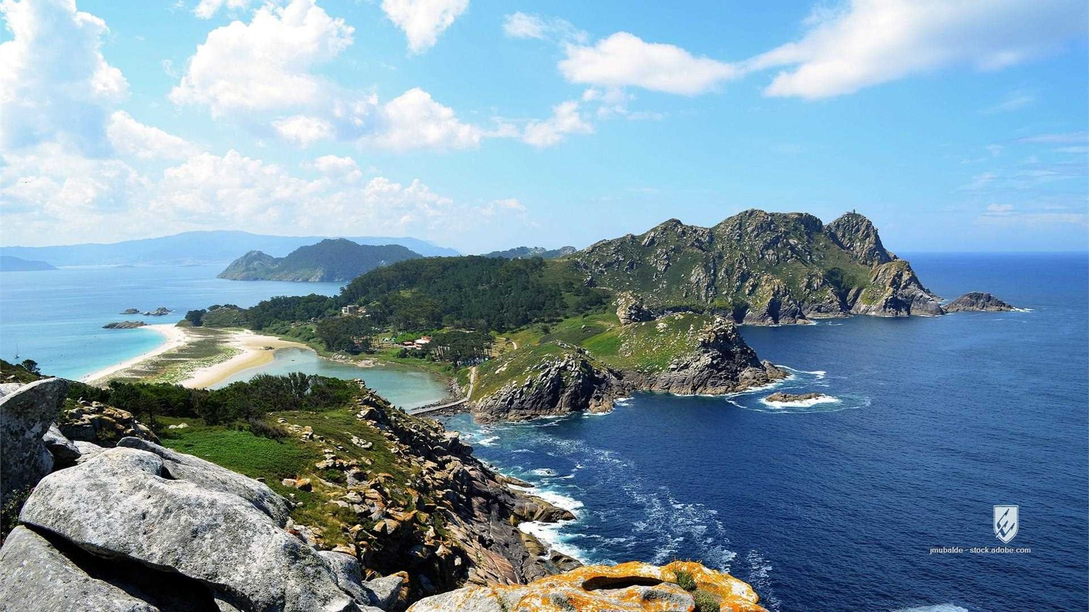 cies islands vigo pontevedra galicia spain natural park sea atlantic water nature landscape ecology beach panoramic ocea