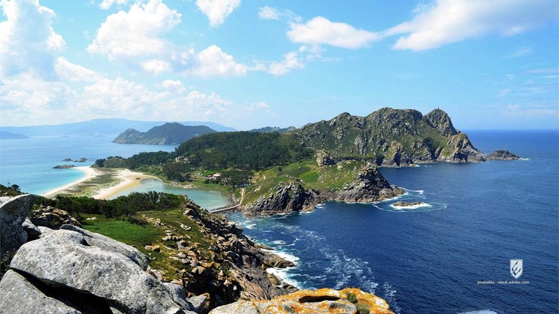 cies islands vigo pontevedra galicia spain natural park sea atlantic water nature landscape ecology beach panoramic ocea