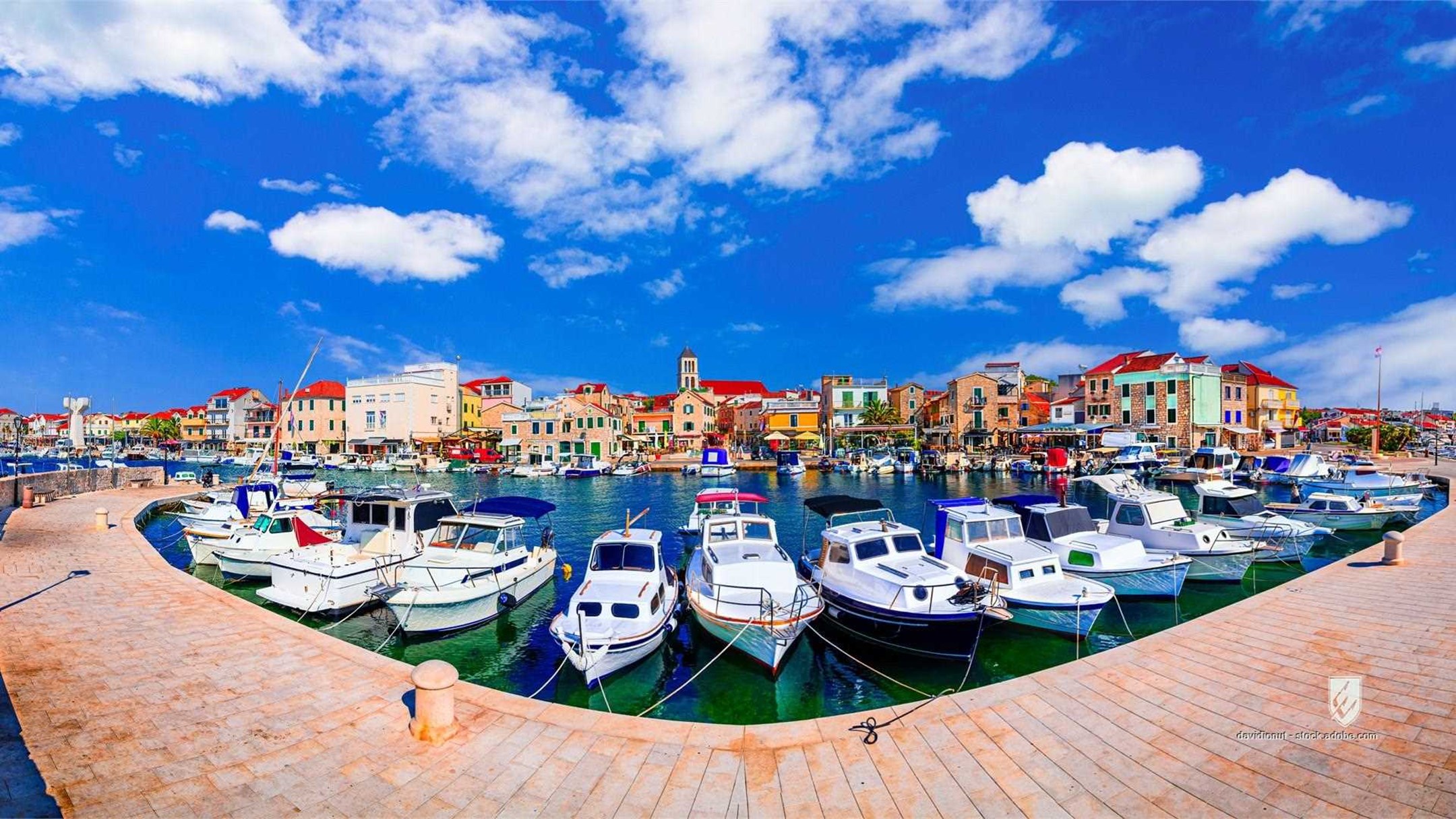 Croatia Dalmatia Main promenade Scenic Vodice adriatic adriatic sea architecture beach boat center city cityscape
